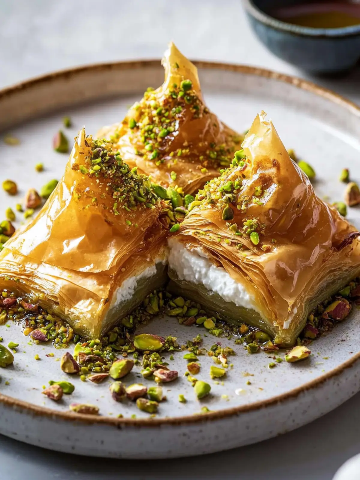 Deconstructed Pistachio Baklava with Orange Blossom Ricotta Magic 3 Deconstructed Pistachio Baklava with Orange Blossom Ricotta