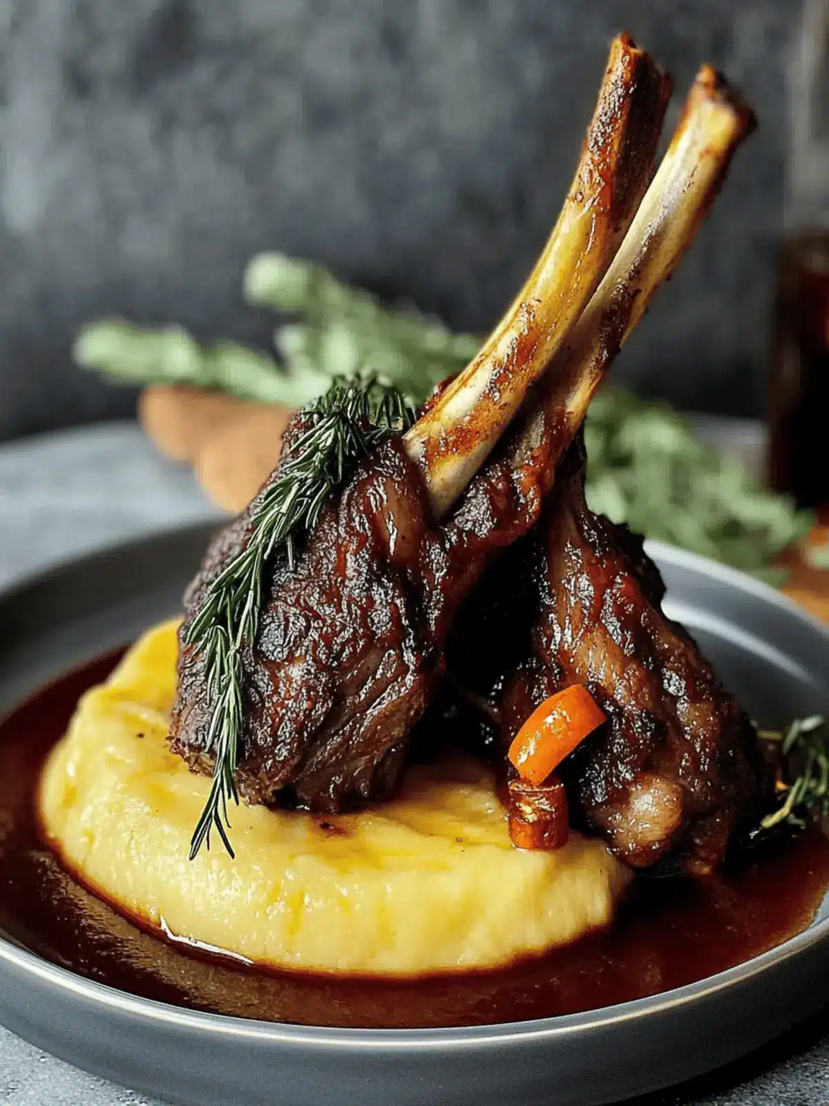 Tender Lamb Shanks with Red Wine Sauce for Ultimate Comfort 3 Lamb Shanks with Red Wine Sauce