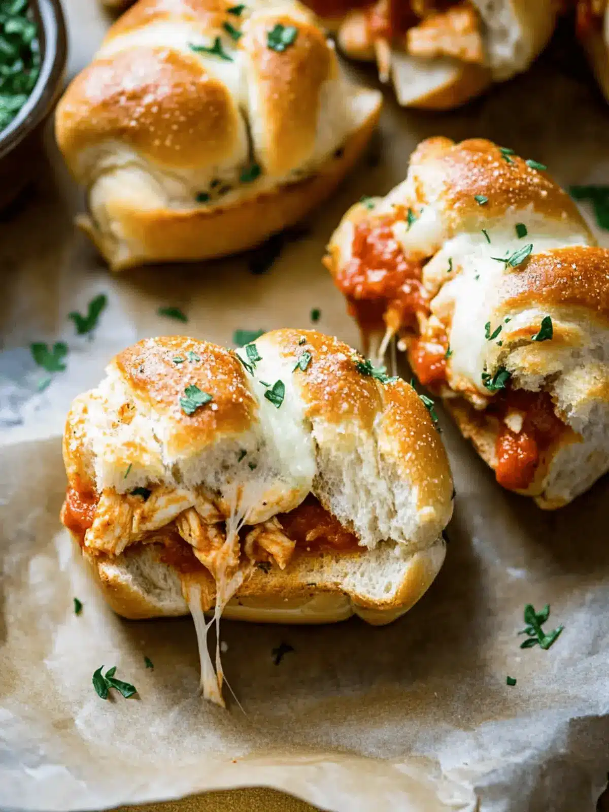 Garlic Knot Chicken Parmesan Sandwiches for Comfort Food Lovers 4 Garlic Knot Chicken Parmesan Sandwiches