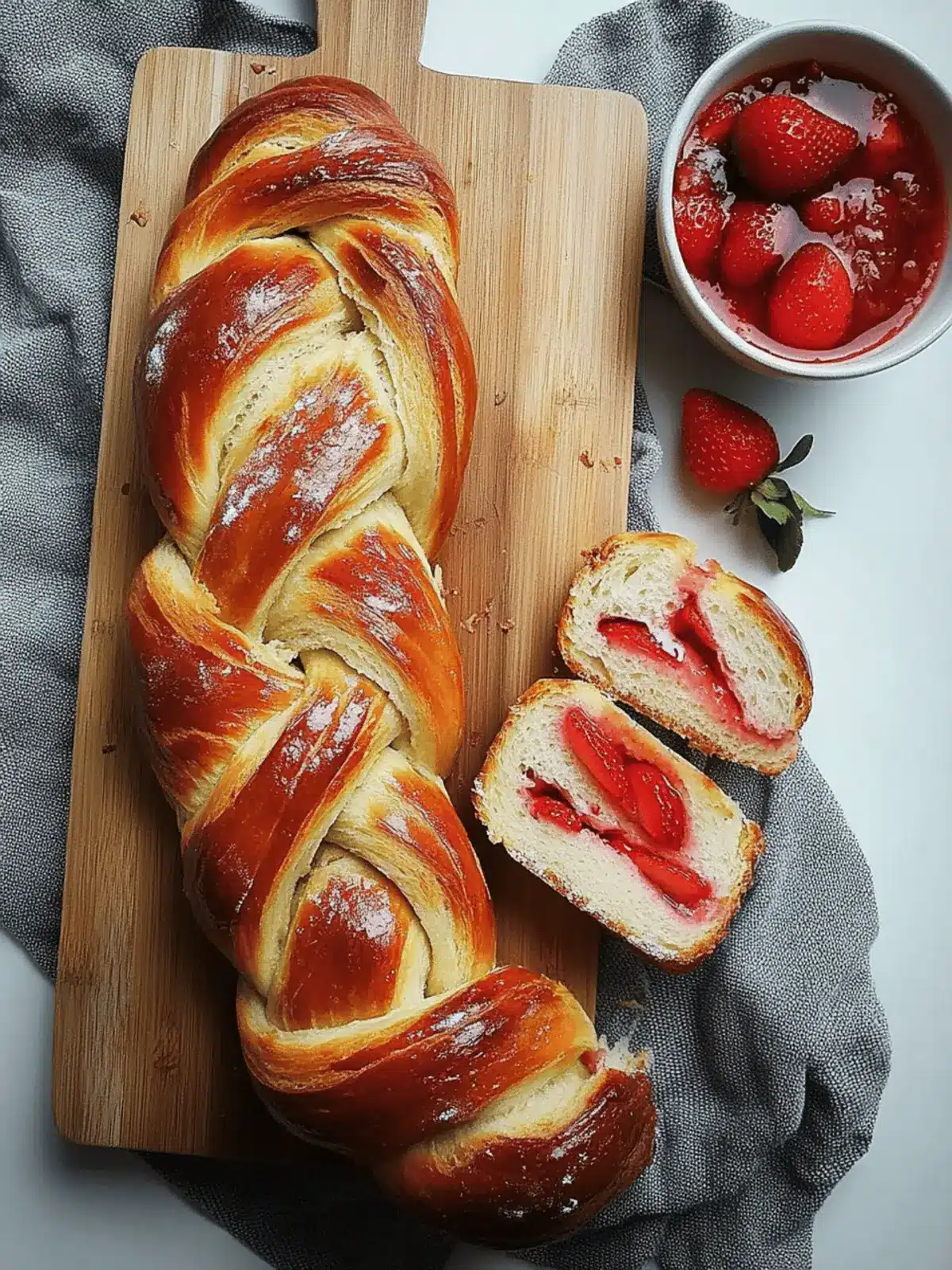 Irresistible Braided Bread with Strawberry and Cream Cheese Filling 2 Braided Bread with Strawberry and Cream Cheese Filling