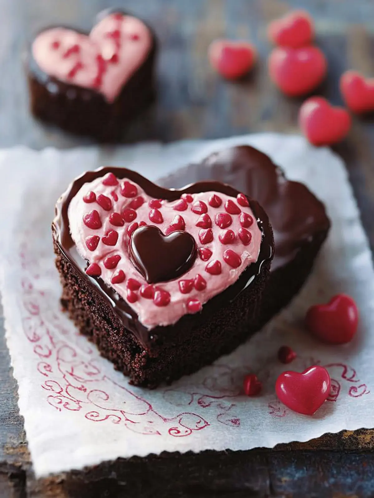 Decadent Mini Heart-Shaped Chocolate Cake for Sweet Moments 2 Mini Heart-Shaped Chocolate Cake