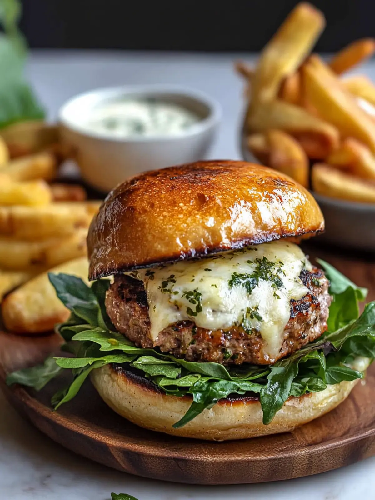 Savory Tuscan Pork Smash Burger with Garlic Rosemary Bliss 4 Tuscan Pork Smash Burger