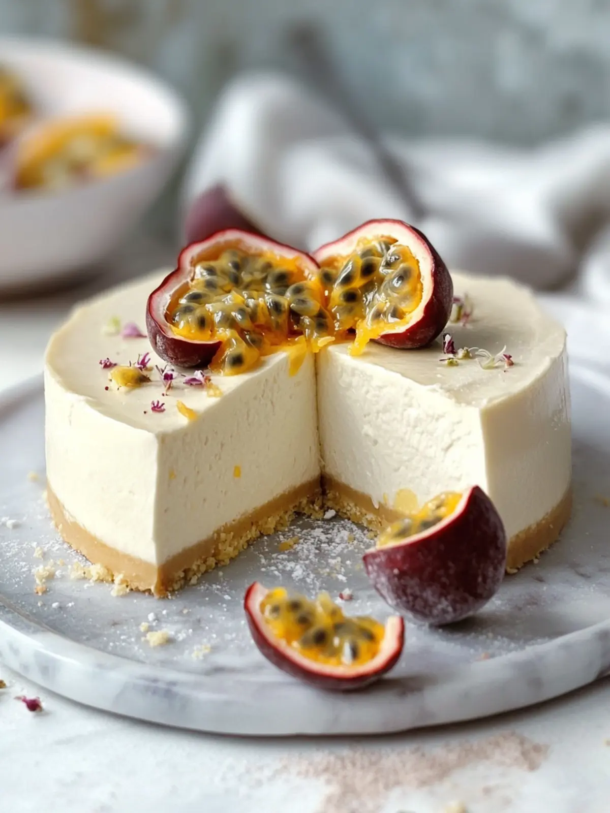 Indulge in White Chocolate and Passion Fruit Cheesecake Delight 3 White Chocolate and Passion Fruit Cheesecake
