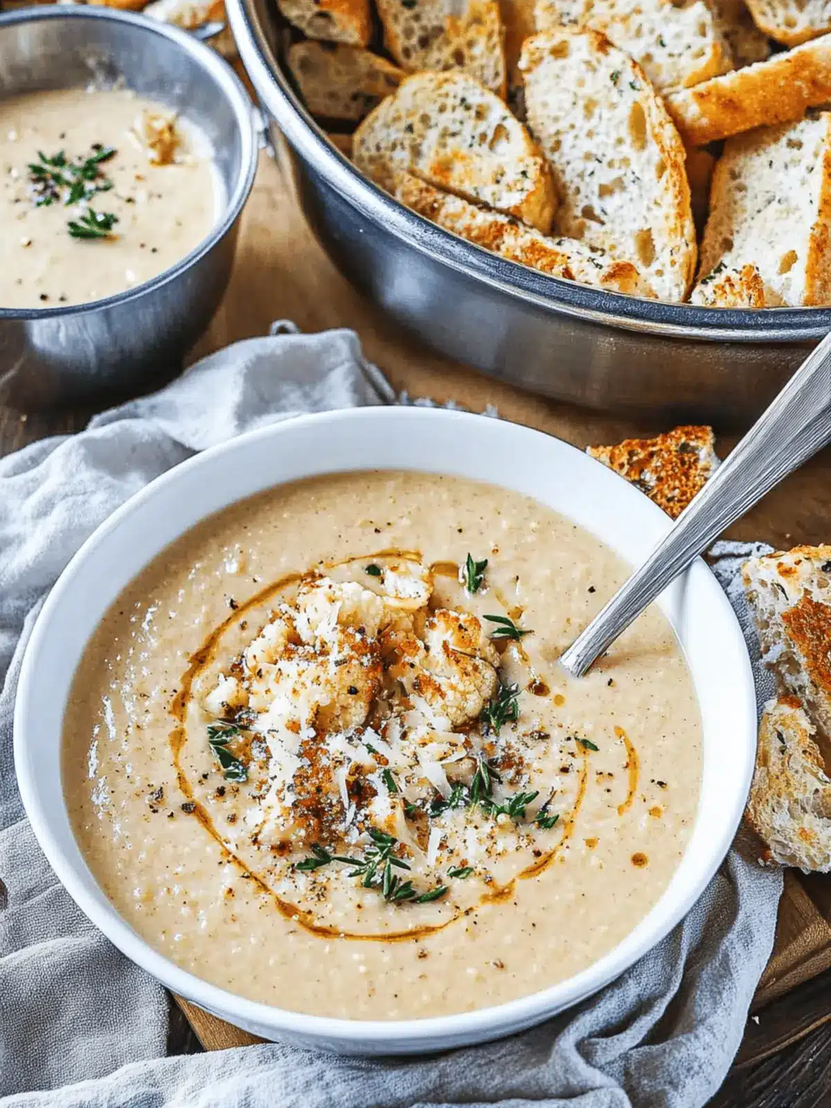 Irresistible Asiago Roasted Garlic Cauliflower Soup Delight 2 Asiago Roasted Garlic Cauliflower Soup