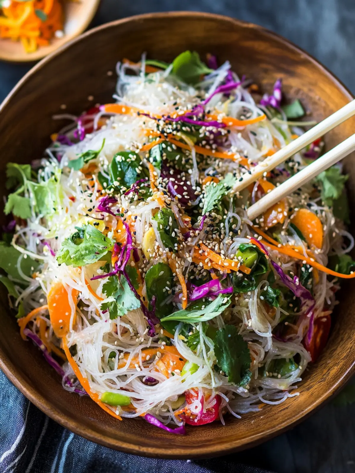 Zesty Vegan Rice Noodle Salad with Sesame Dressing Delight 3 Vegan Rice Noodle Salad with Sesame Dressing