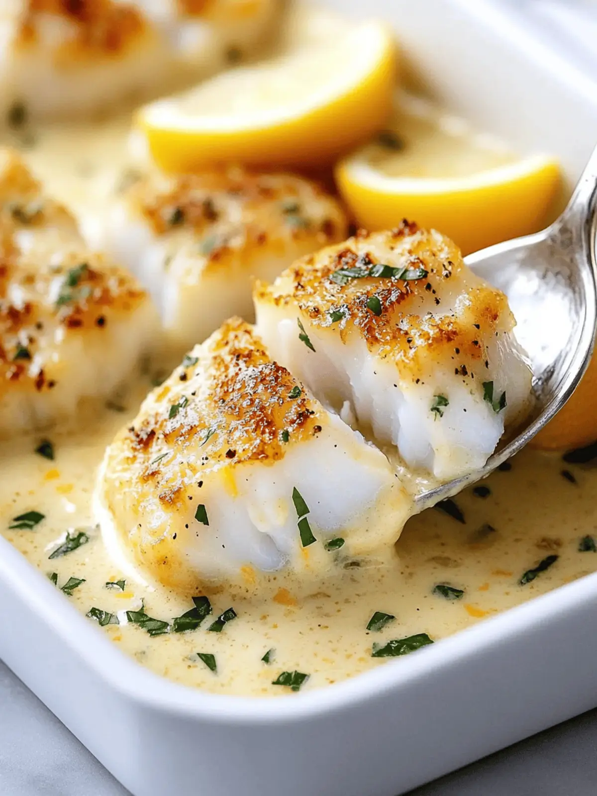 Delicious Baked Cod in Coconut Lemon Cream Sauce Recipe 4 Baked Cod in Coconut Lemon Cream Sauce