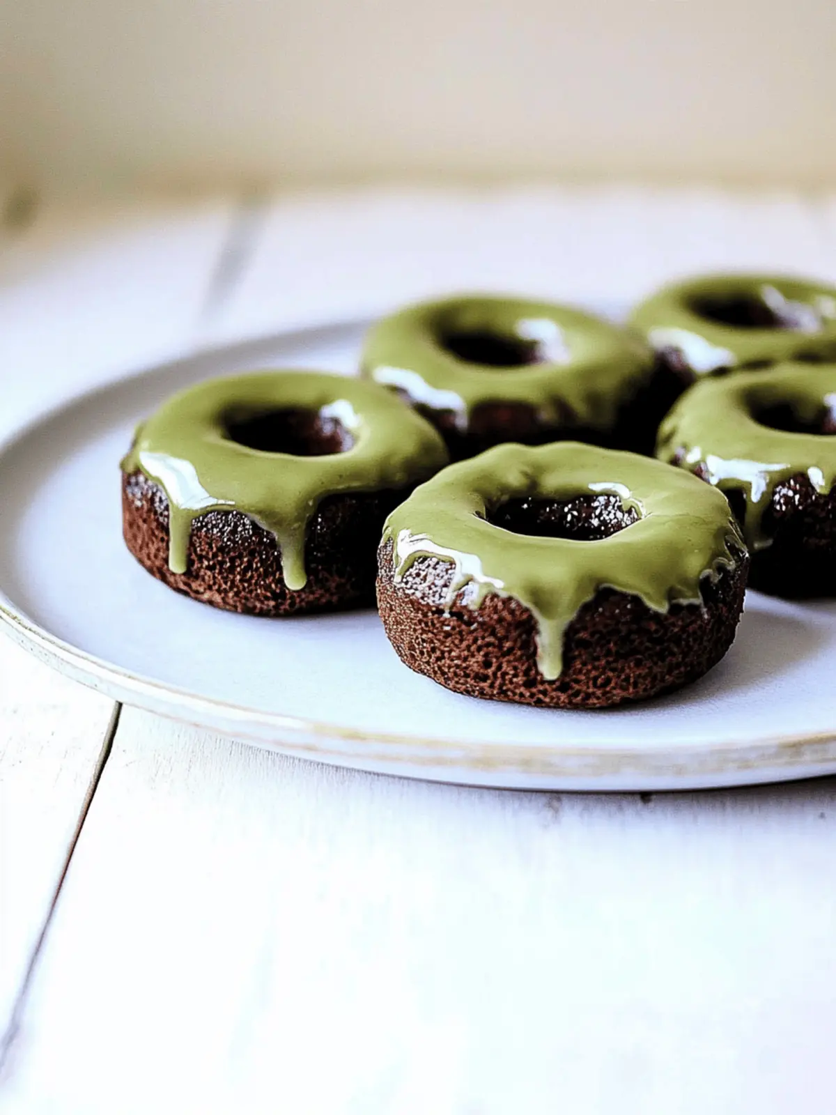 Indulge in Baked Chocolate Donuts with Matcha Glaze Today 3 Baked Chocolate Donuts with Matcha Glaze