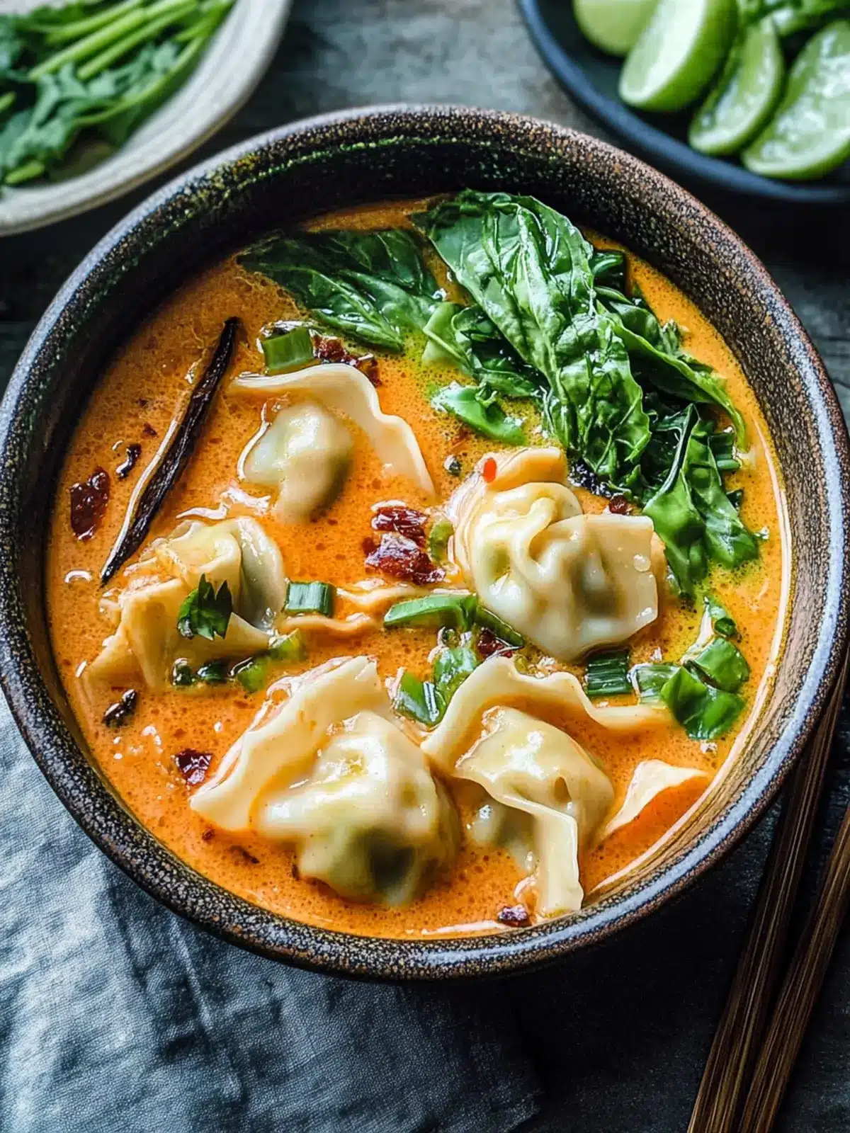 Savor the Flavor: Thai Red Curry Wonton Soup Recipe 2 Thai Red Curry Wonton Soup