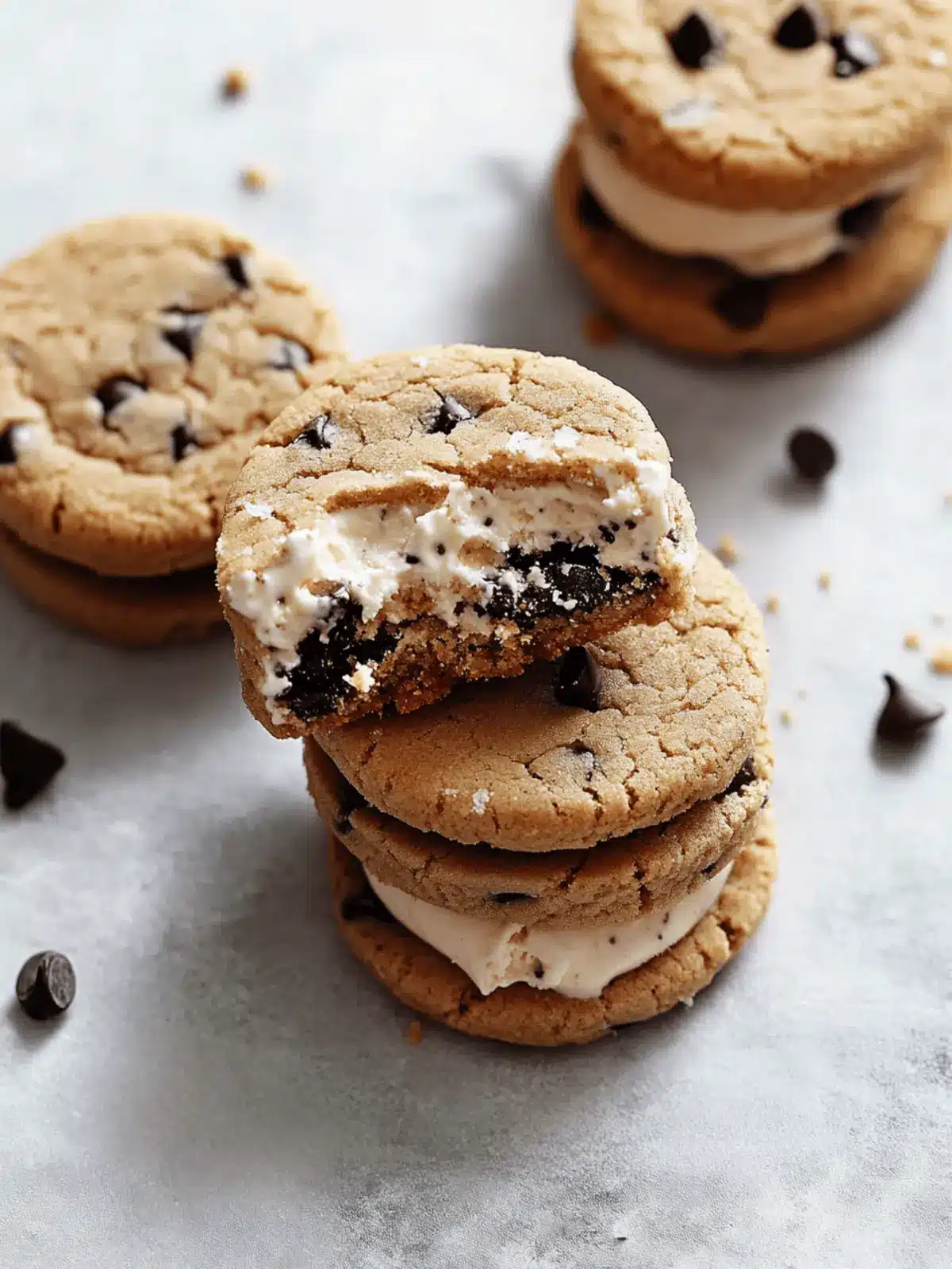 Vegan Chocolate Chip Cookie Ice Cream Sandwiches to Savor 4 Vegan Chocolate Chip Cookie Ice Cream Sandwiches