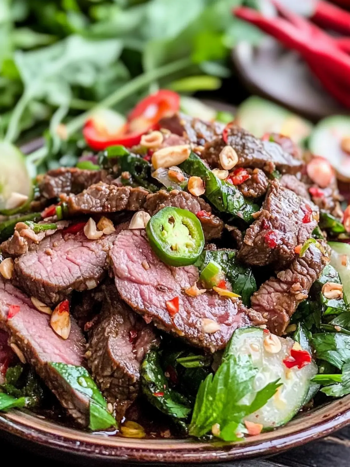 Savory Authentic Nam Tok Beef Salad You'll Love to Make 4 Authentic Nam Tok Beef Salad
