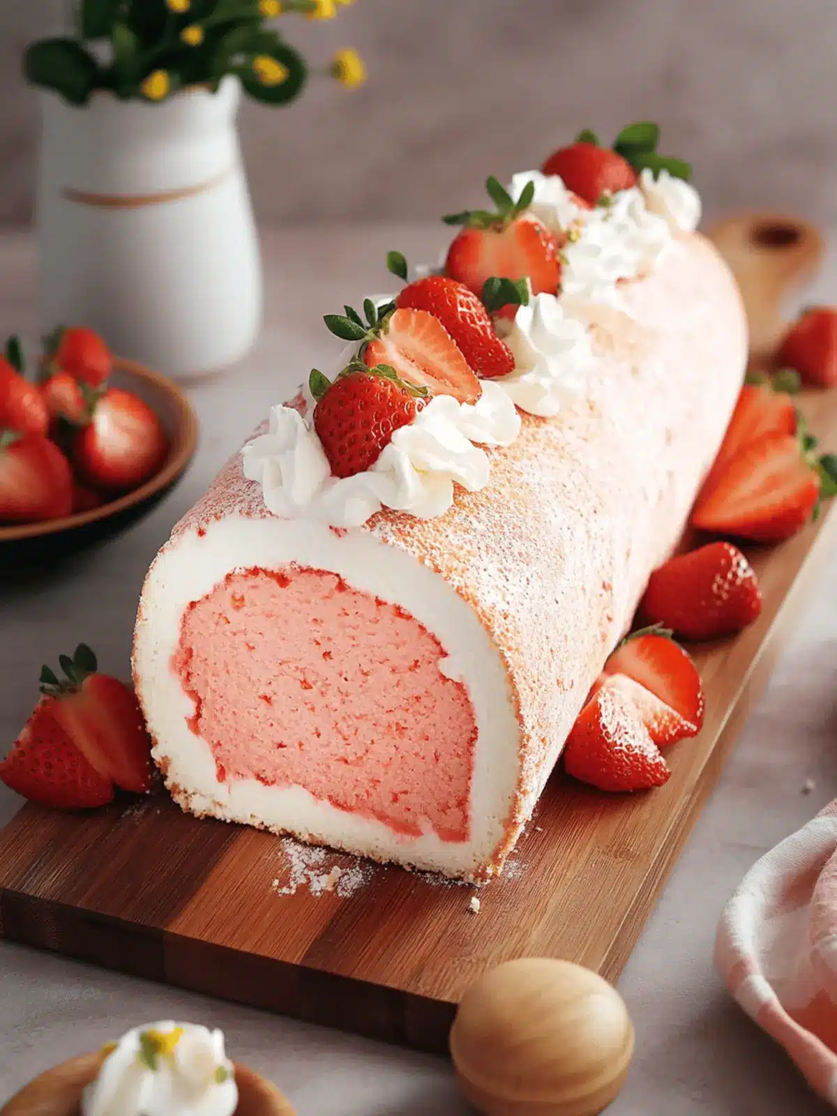 Strawberry Swiss Roll: Light, Fluffy Bliss for Any Occasion 3 Strawberry Swiss Roll