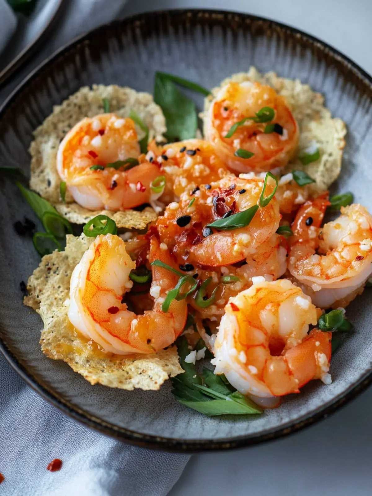 Crispy Spicy Shrimp with Rice Crisps Just Like a Chef's Secret 3 Spicy Shrimp with Rice Crisps