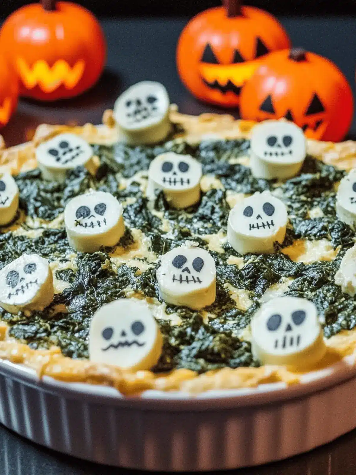 Creepy and Creamy Spooky Halloween Graveyard Spinach Dip 4 Spooky Halloween Graveyard Spinach Dip