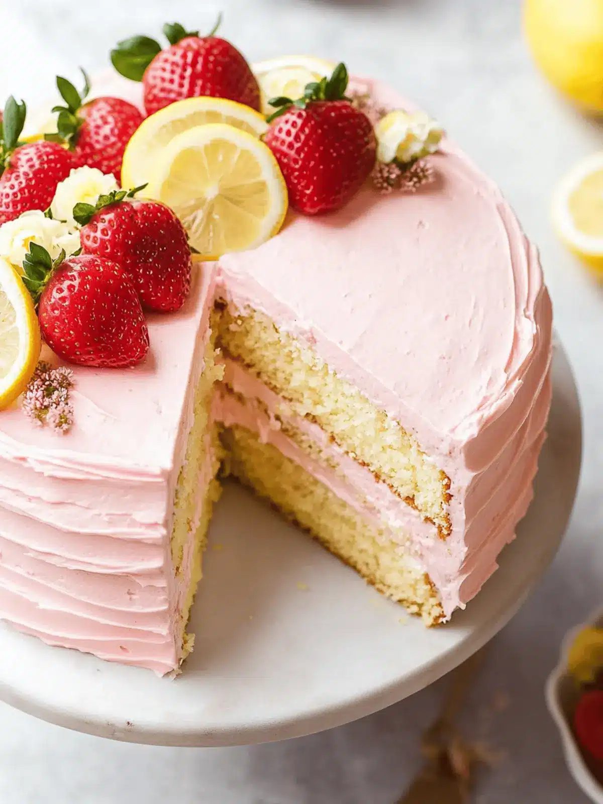 Delicious Strawberry Lemon Cake for Bright Summer Celebrations 2 Strawberry Lemon Cake
