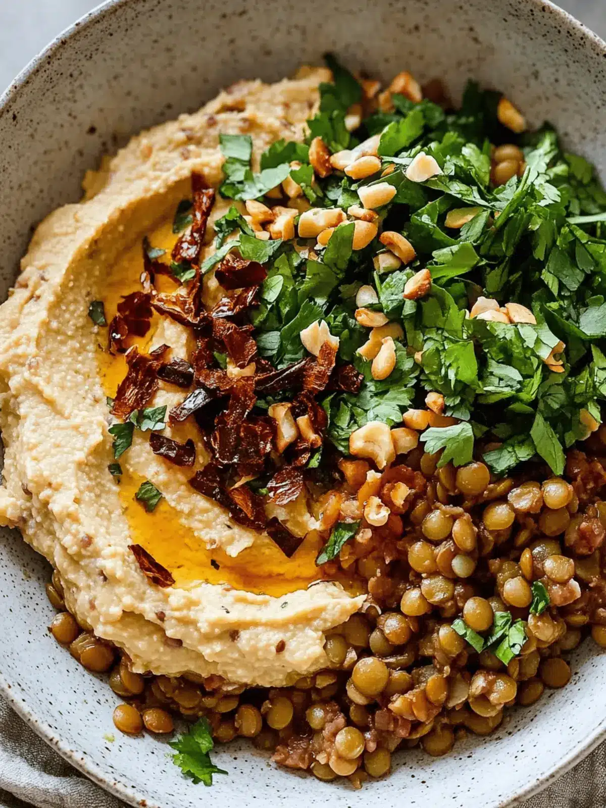 Quick Sautéed Lentil Bowl with Hummus and Chili Oil Magic 2 Quick Sautéed Lentil Bowl with Hummus and Chili Oil