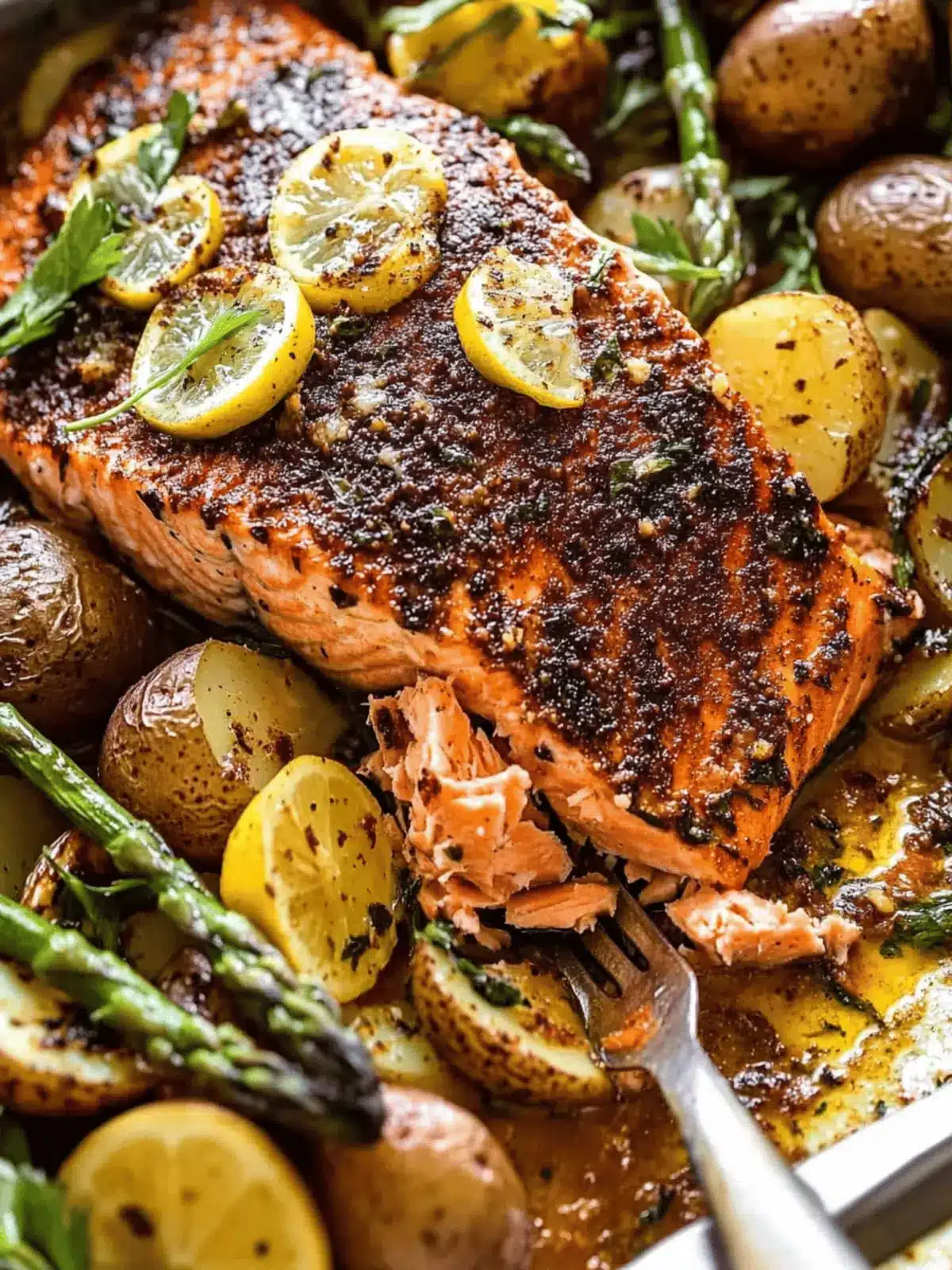 Lemon Brown Butter Salmon with Potatoes and Parmesan Asparagus 4 Lemon Brown Butter Salmon with Potatoes and Parmesan Asparagus