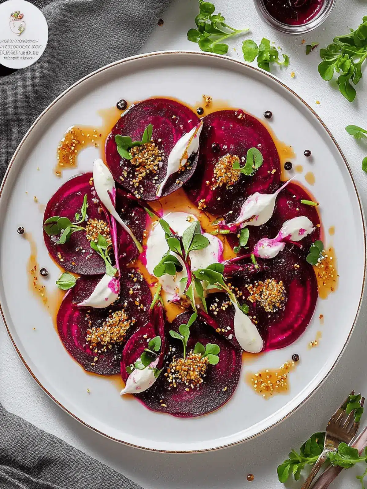 Vibrant Beetroot Carpaccio with Microgreens You'll Love 3 Beetroot Carpaccio with Microgreens
