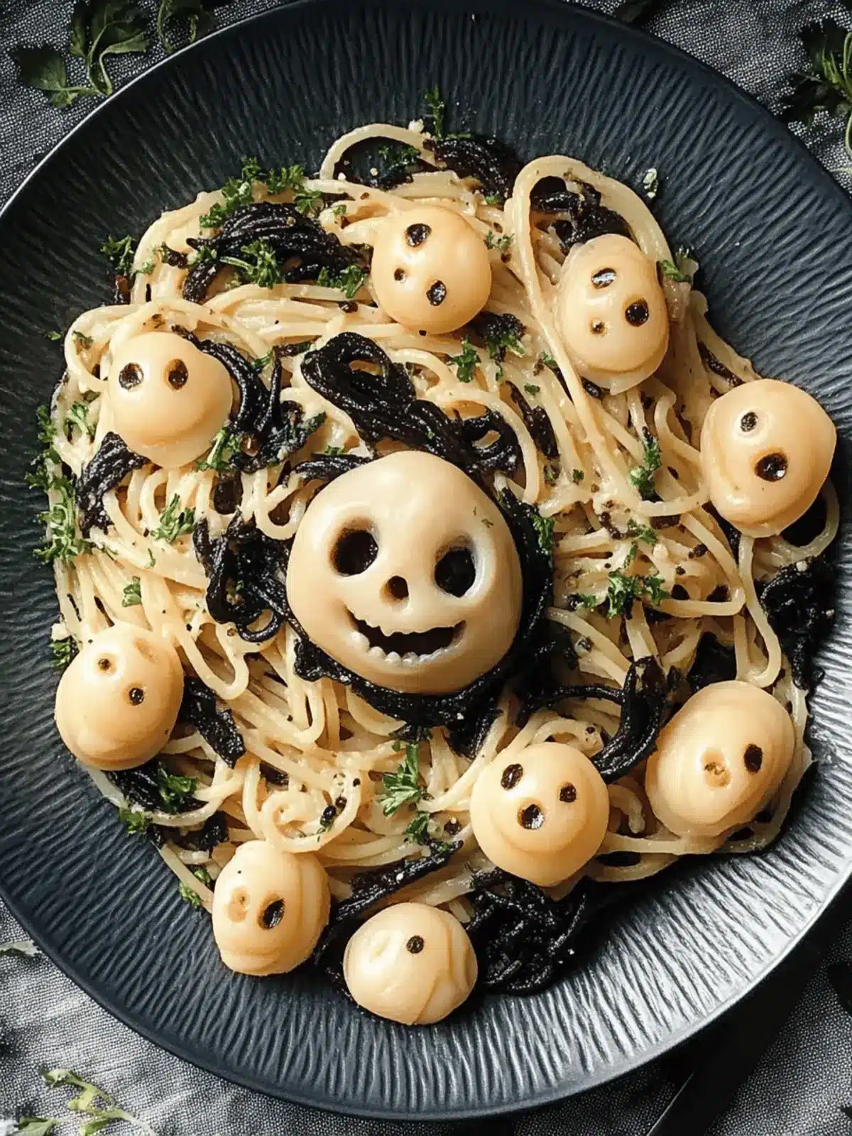 Spooky Pasta Magic: Creamy Mushroom Skulls for Halloween 4 Spooky Pasta