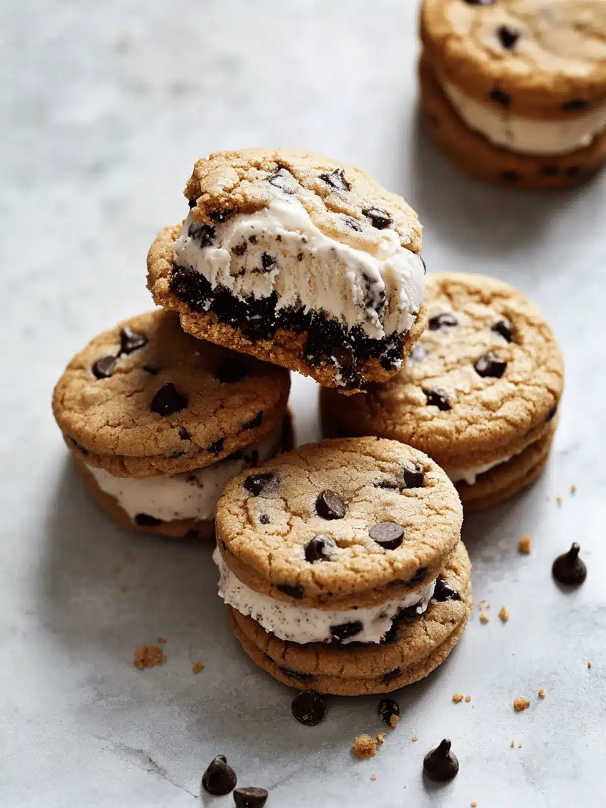 Vegan Chocolate Chip Cookie Ice Cream Sandwiches to Savor 3 Vegan Chocolate Chip Cookie Ice Cream Sandwiches