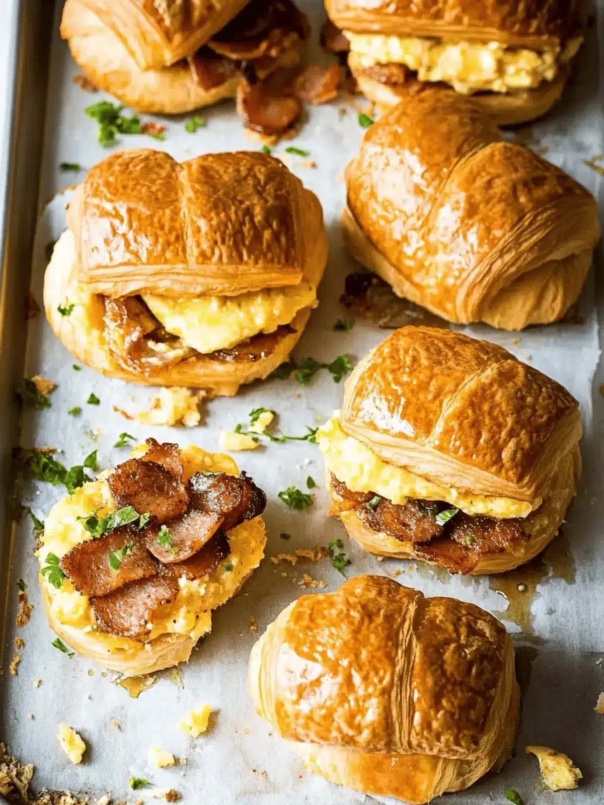 Savory Breakfast Croissant Sandwiches with Sweet Maple Sauce 2 Breakfast Croissant Sandwiches
