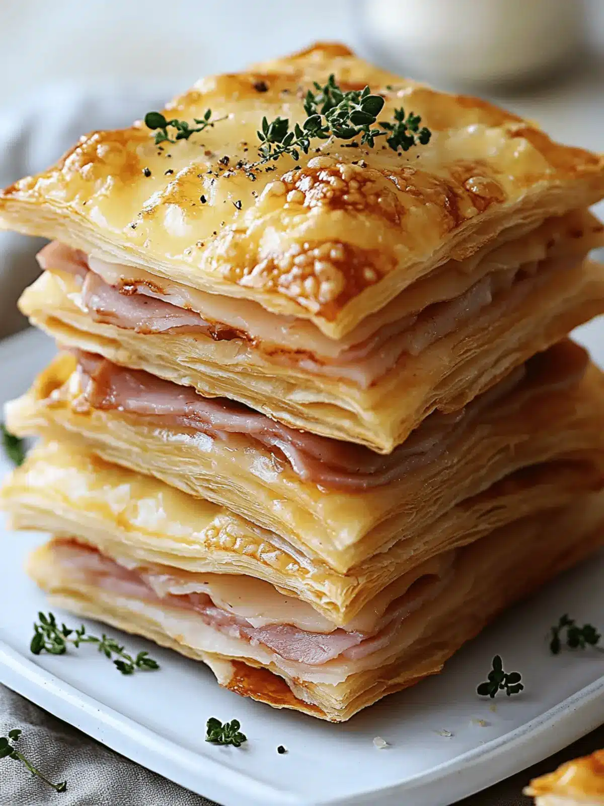 Crispy Ham & Cheese Puff Pastry Stacks for Effortless Elegance 4 Crispy Ham & Cheese Puff Pastry Stacks
