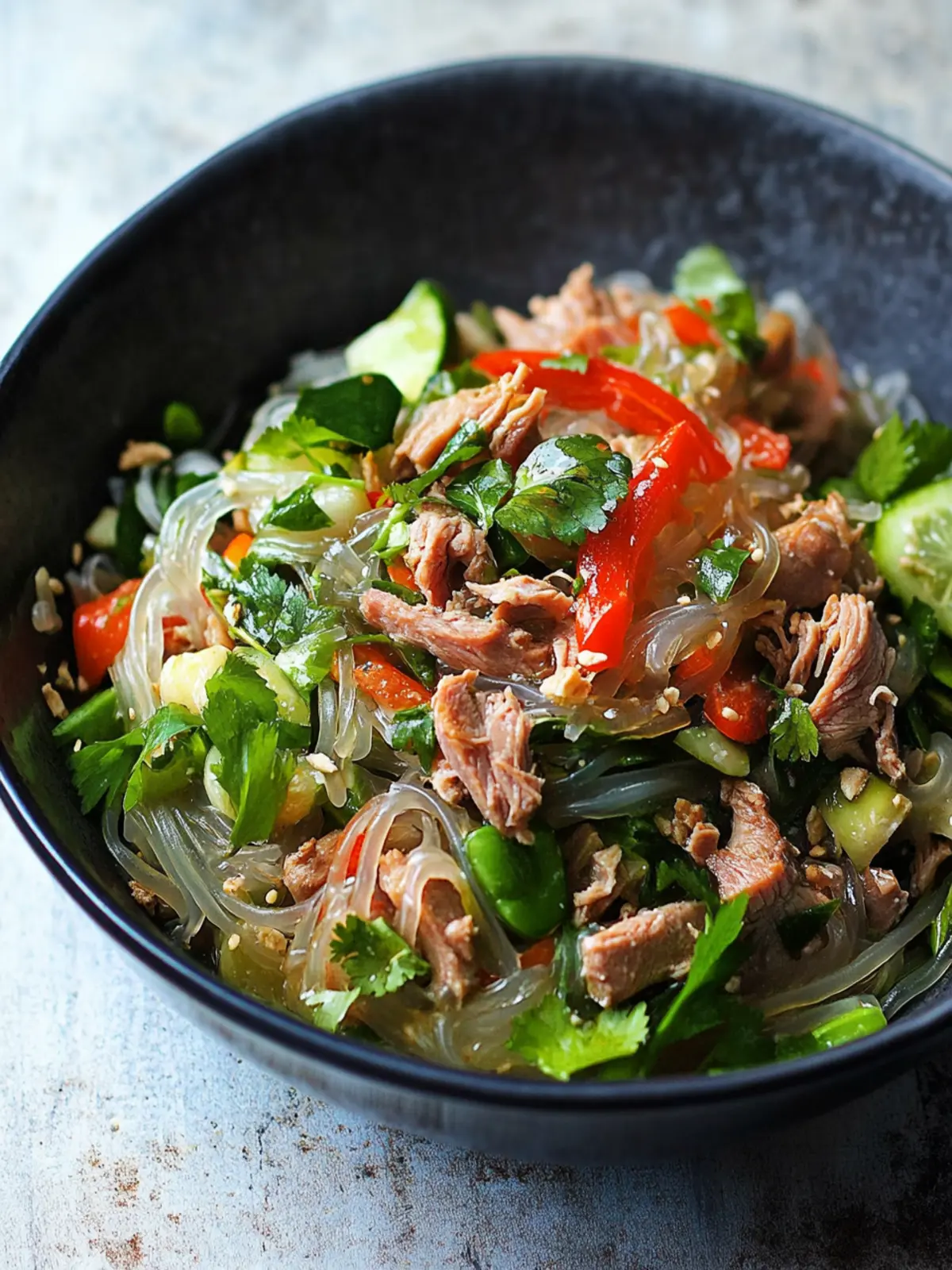 Thai Pork Salad with Cellophane Noodles: Flavor-Packed Delight 3 Thai Pork Salad with Cellophane Noodles