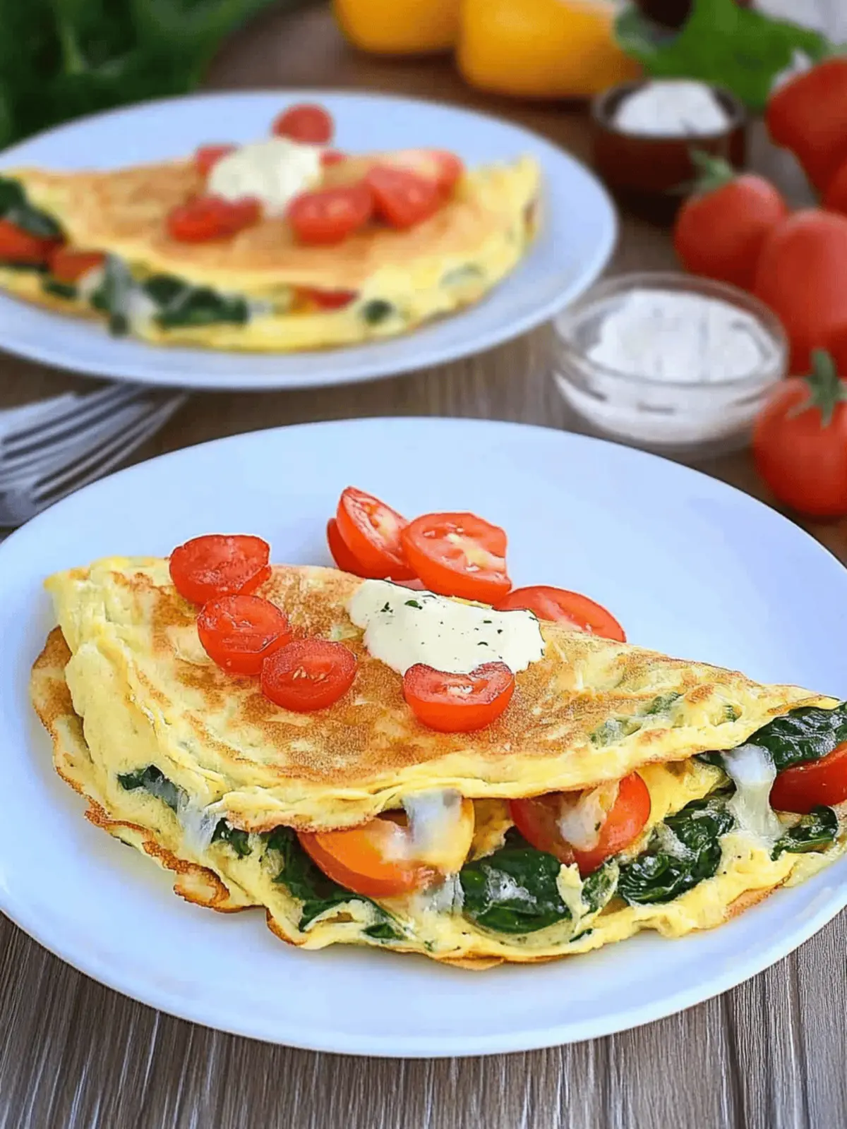 Delicious Vegetarian Omelet with Spinach for a Healthy Start 3 Vegetarian Omelet with Spinach