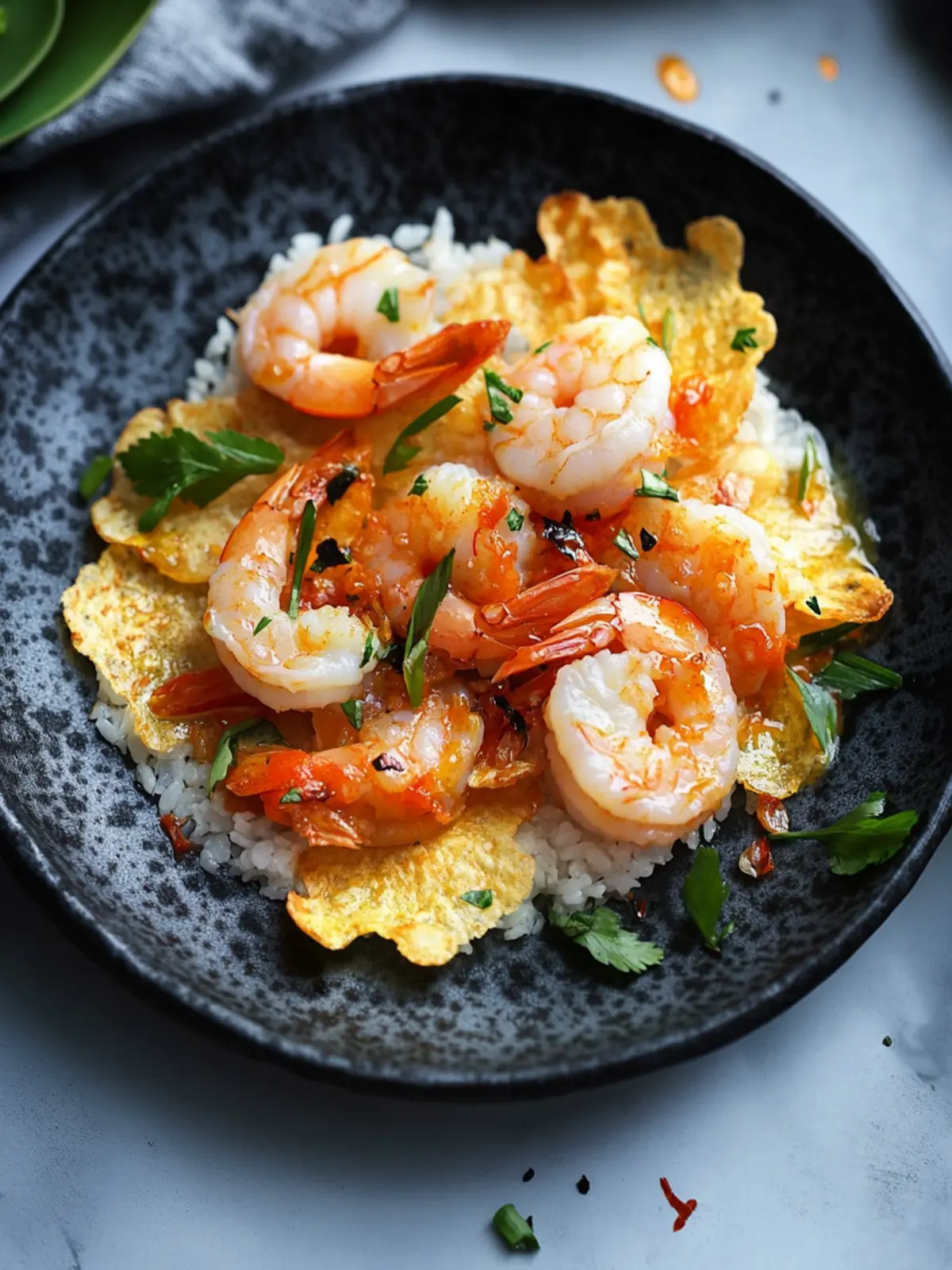 Crispy Spicy Shrimp with Rice Crisps Just Like a Chef's Secret 4 Spicy Shrimp with Rice Crisps