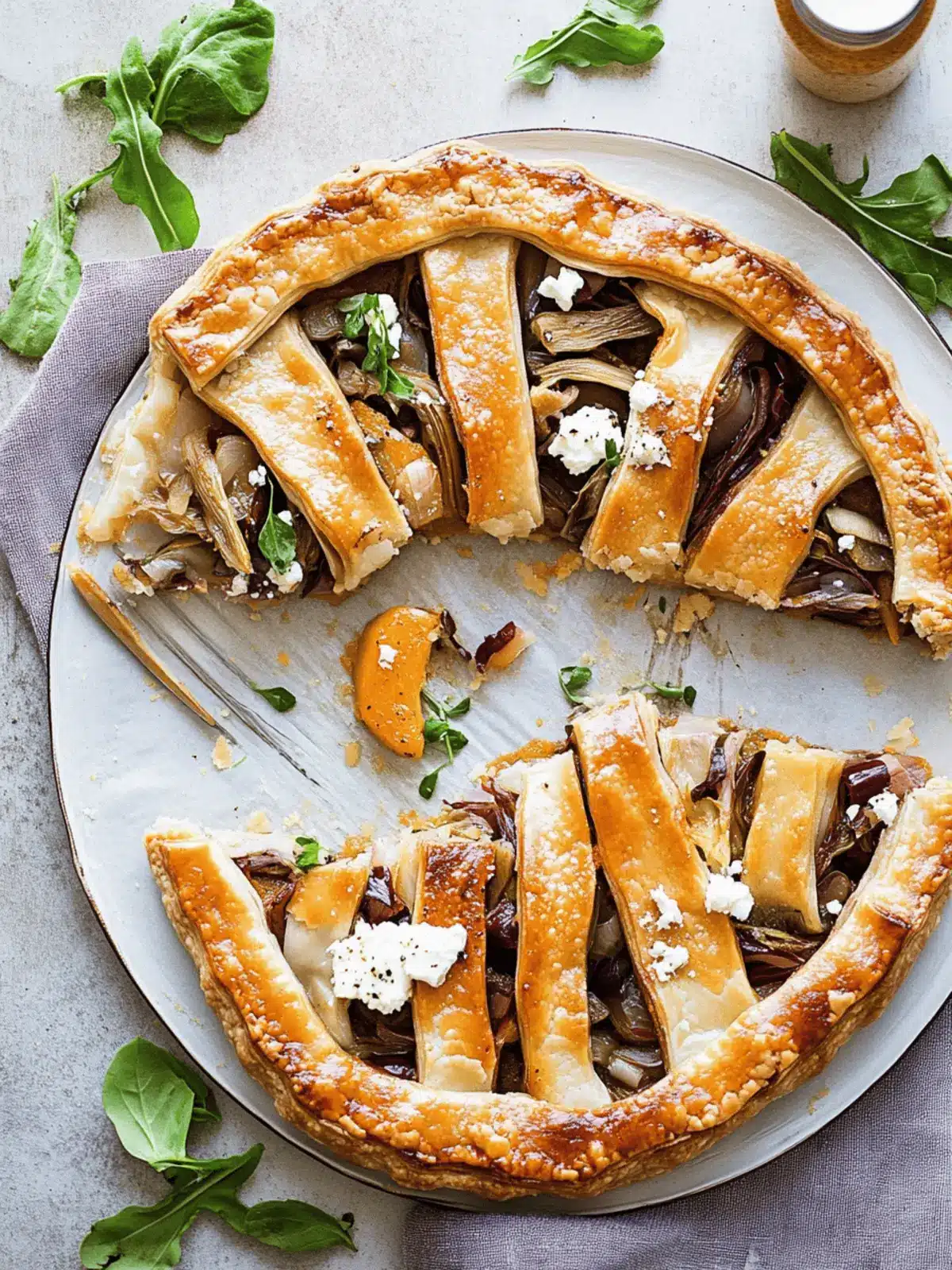 Savory Butternut Squash Pie with Shallots, Radicchio, Feta 3 Butternut Squash Pie with Shallots, Radicchio, and Feta