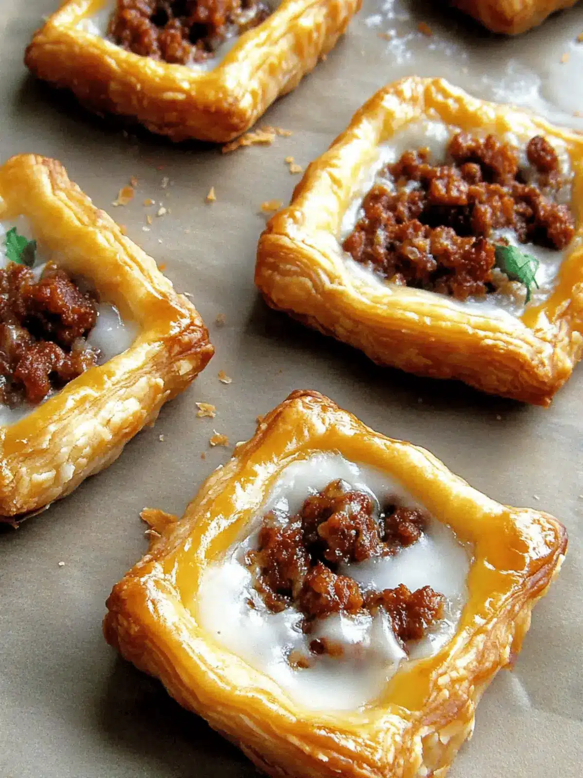 Savory Cheesy Mexican Chorizo Puff Pastry Tarts Delight 2 Cheesy Mexican Chorizo Puff Pastry Tarts