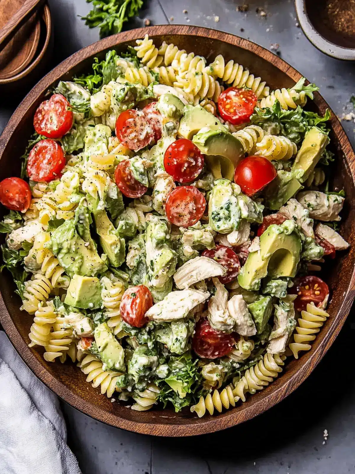 Creamy Avocado Ranch Chicken Pasta Salad You'll Love 3 Creamy Avocado Ranch Chicken Pasta Salad