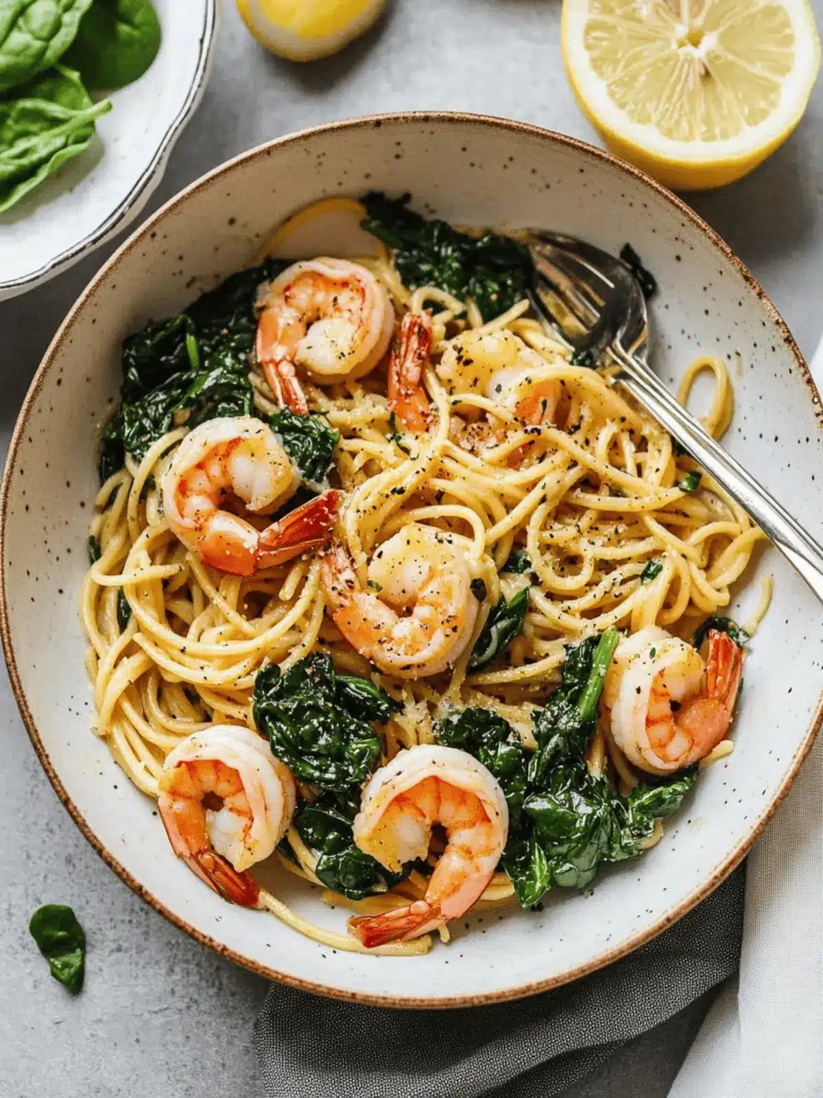 Lemon Garlic Shrimp Pasta with Spinach: A Healthy Twist! 2 Lemon Garlic Shrimp Pasta With Spinach