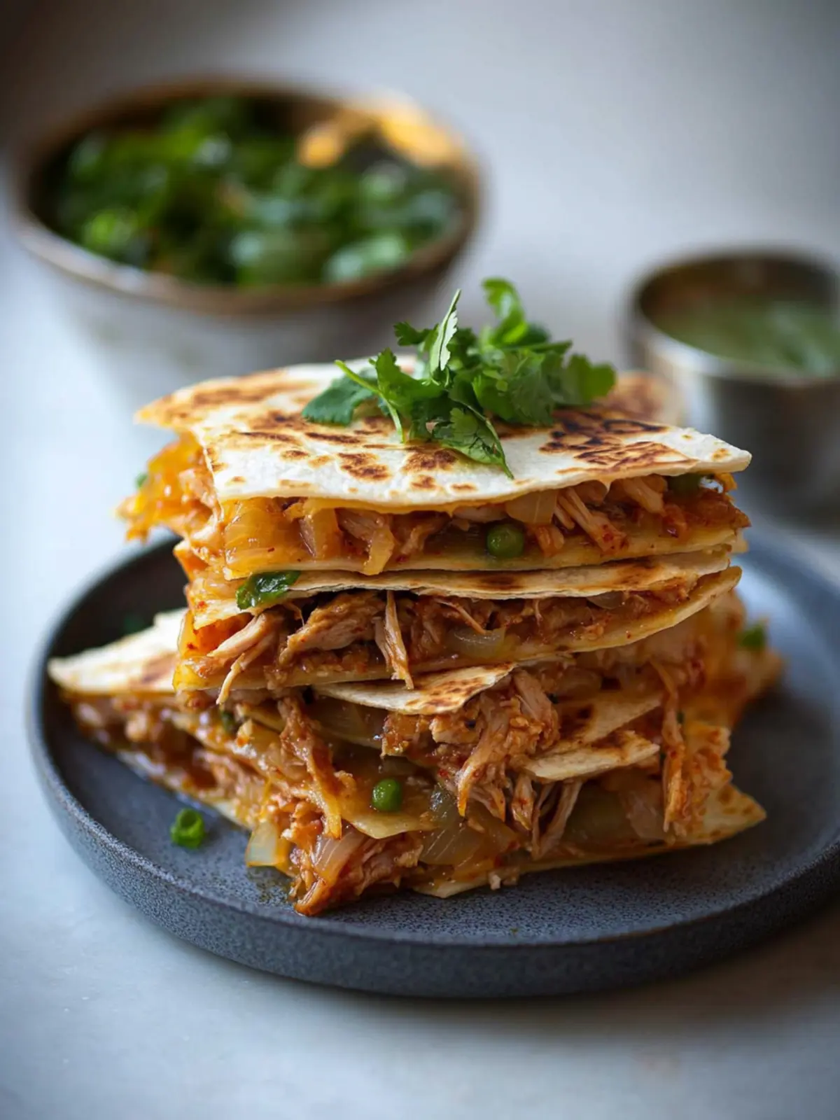 Savor the Flavor: Korean Braised Pork and Kimchi Quesadilla 4 Korean Braised Pork and Kimchi Quesadilla