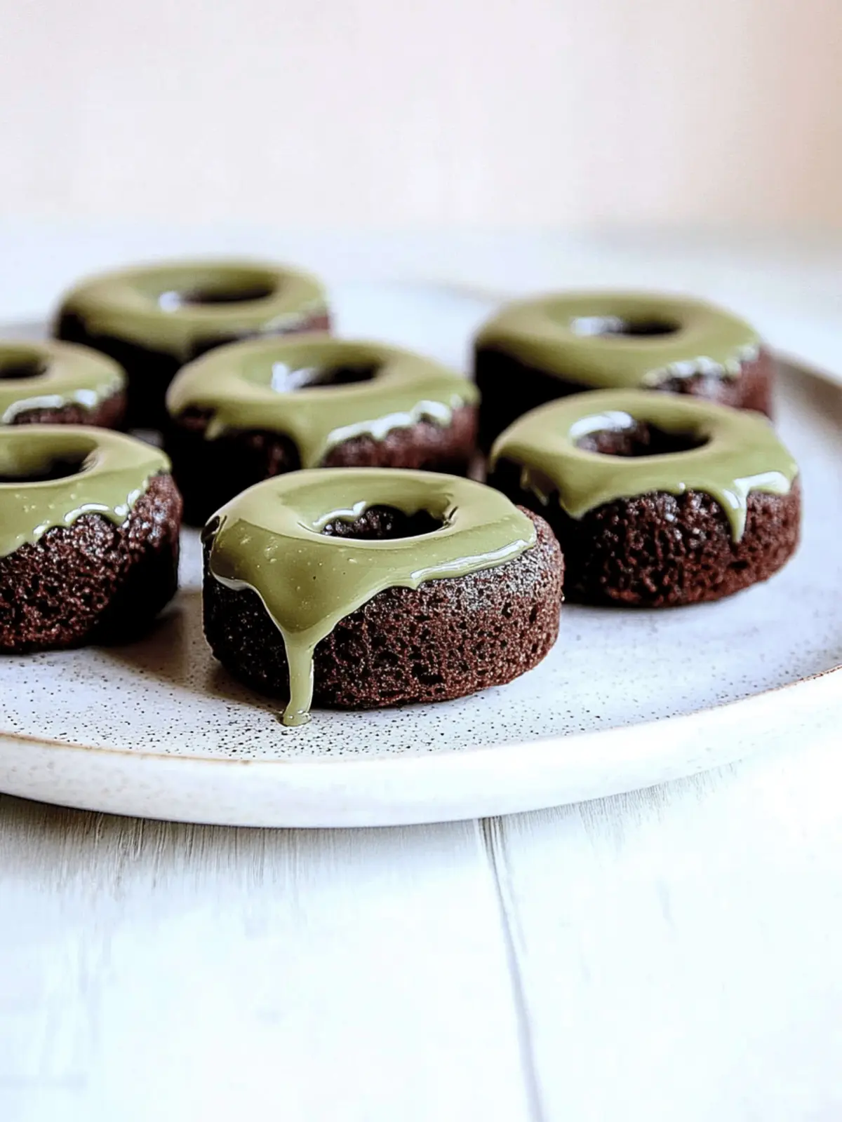 Indulge in Baked Chocolate Donuts with Matcha Glaze Today 4 Baked Chocolate Donuts with Matcha Glaze