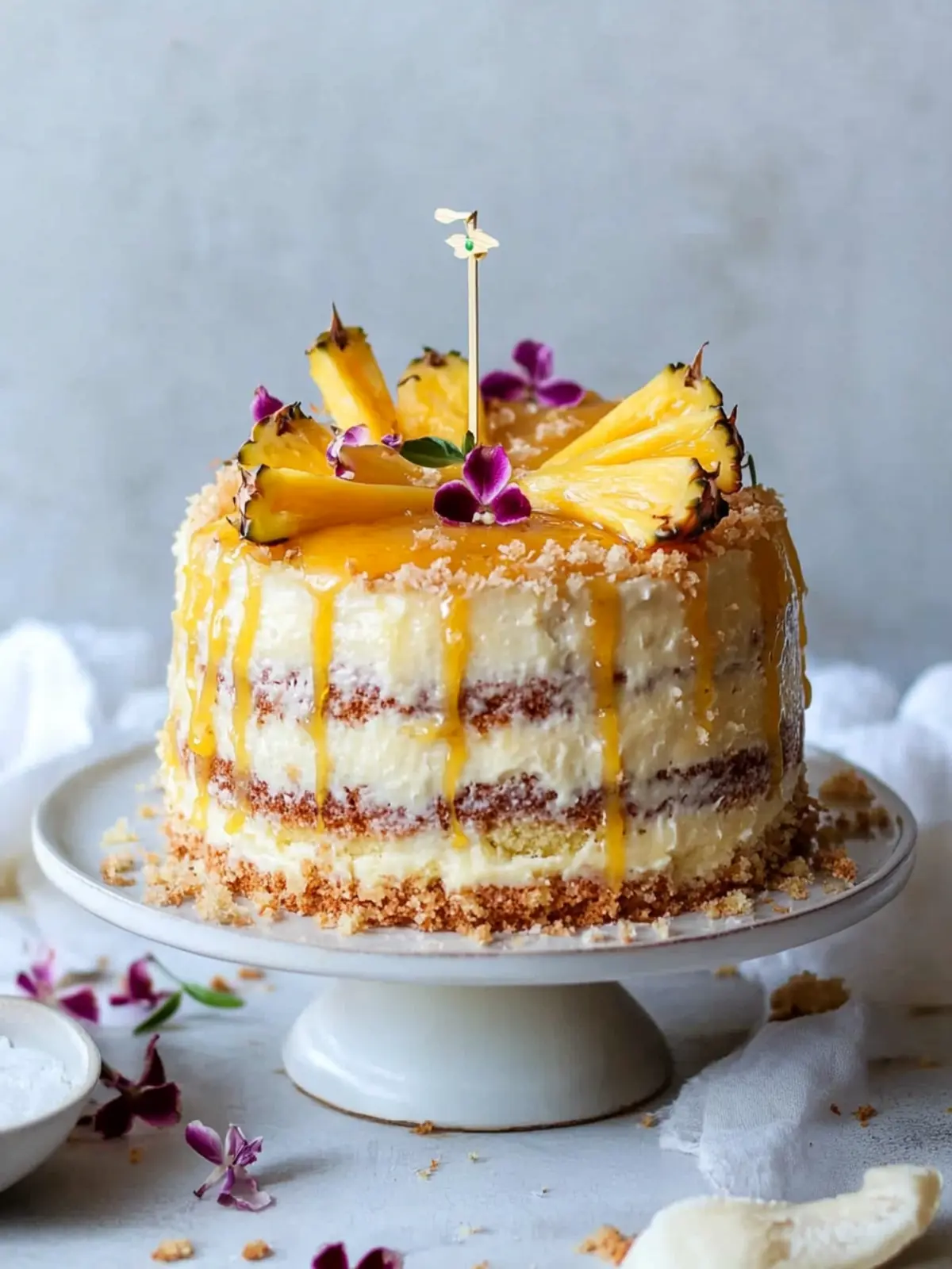 Delicious Gluten-Free Pineapple Coconut Cake with Passionfruit Curd 3 Gluten-Free Pineapple Coconut Cake with Passionfruit Curd