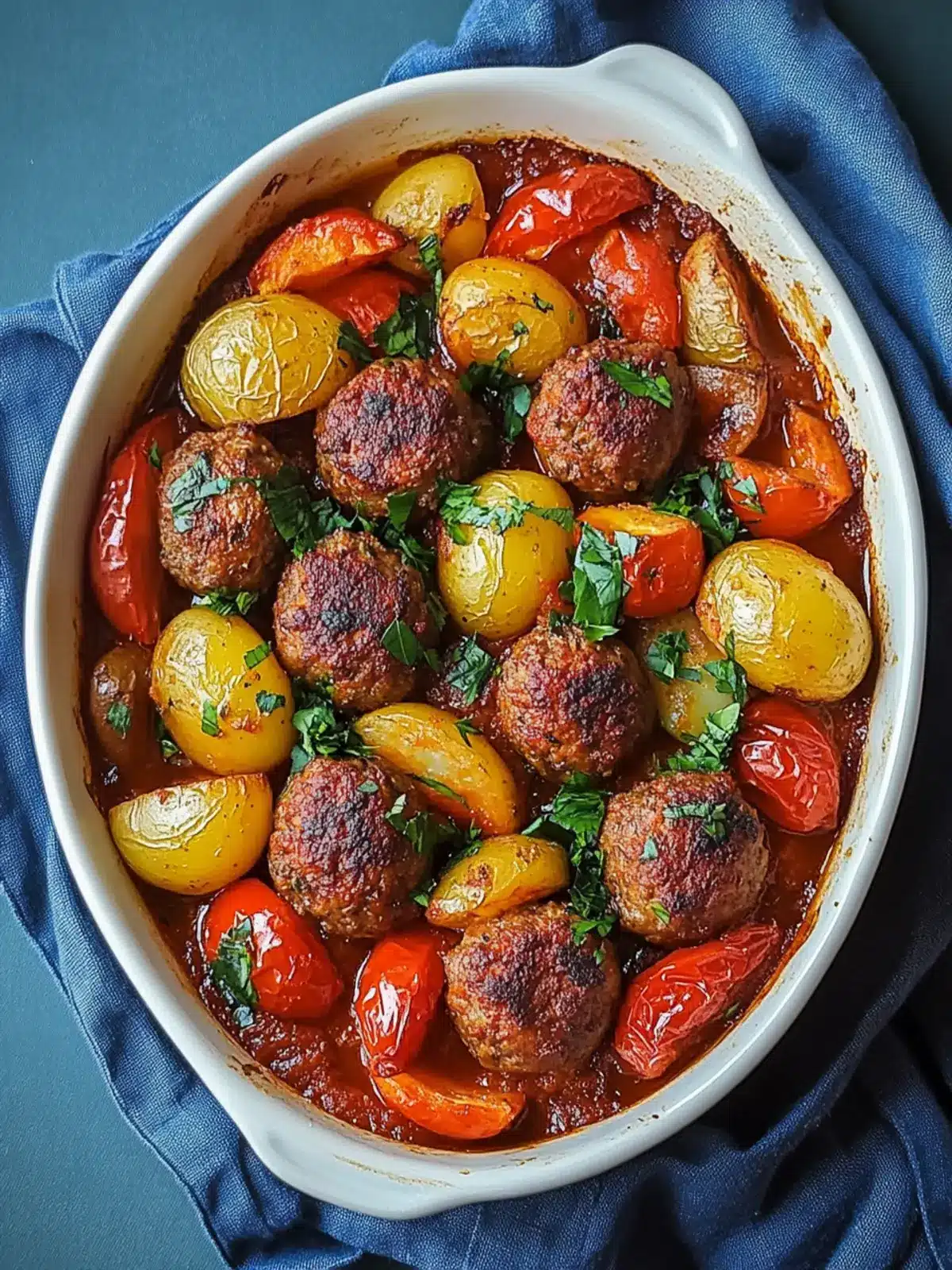 Turkish Izmir-Style Baked Meatballs with Potatoes and Tomatoes Bliss 3 Turkish Izmir-Style Baked Meatballs with Potatoes and Tomatoes