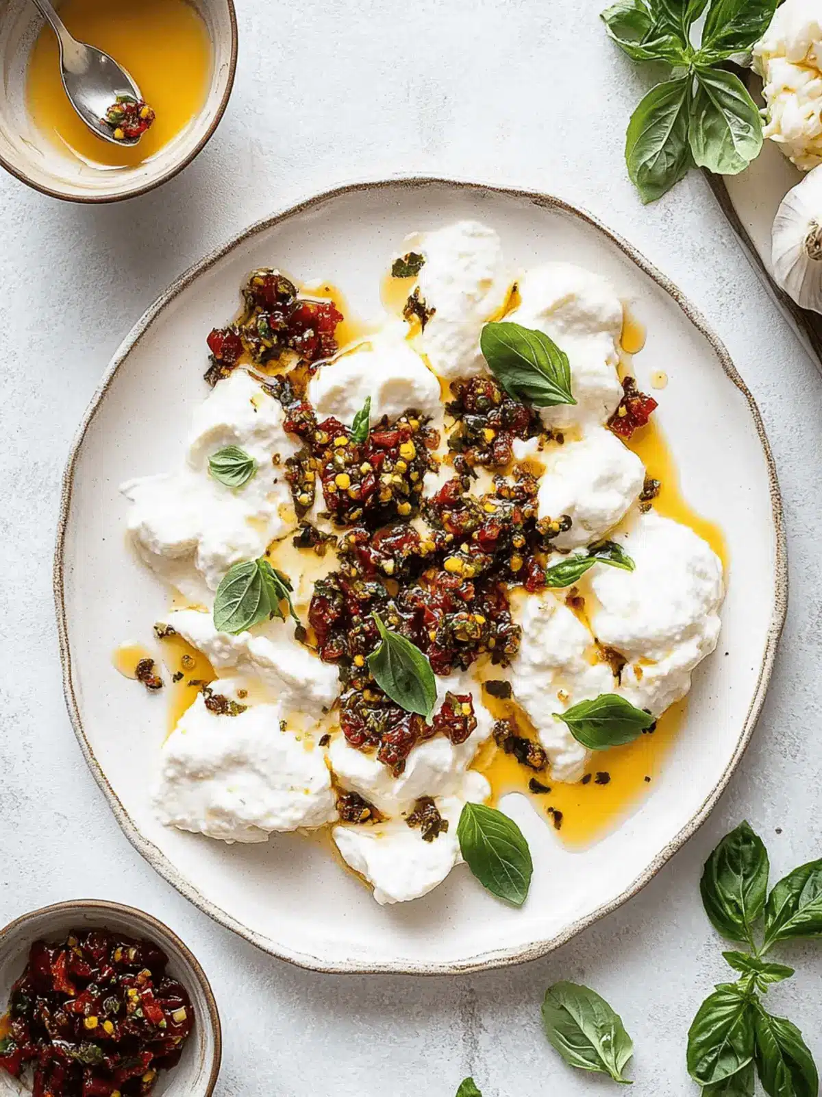 Irresistible Burrata with Zesty Olive Tomato Vinaigrette 4 Burrata