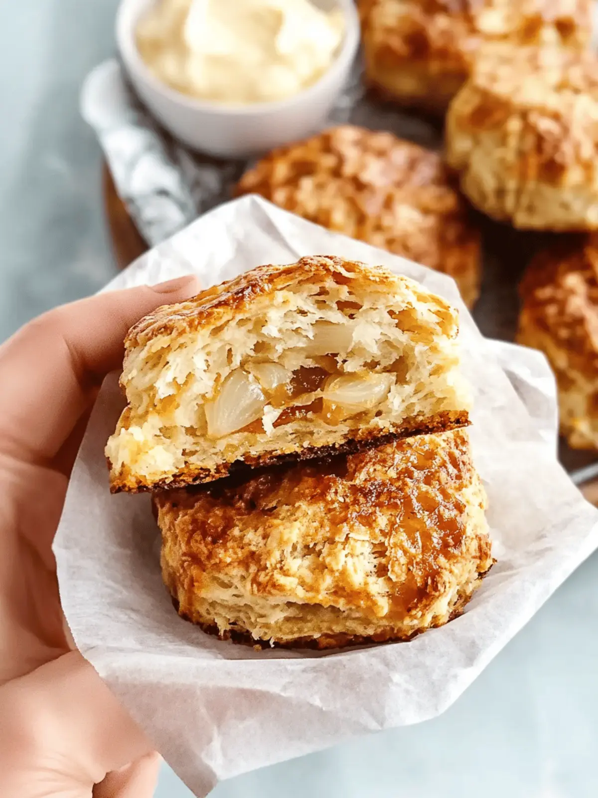 Irresistible Caramelized Vidalia Onion Biscuits with Bourbon Butter 2 Caramelized Vidalia Onion Biscuits with Bourbon Butter