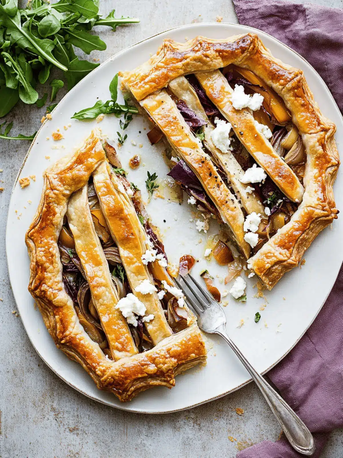 Savory Butternut Squash Pie with Shallots, Radicchio, Feta 4 Butternut Squash Pie with Shallots, Radicchio, and Feta