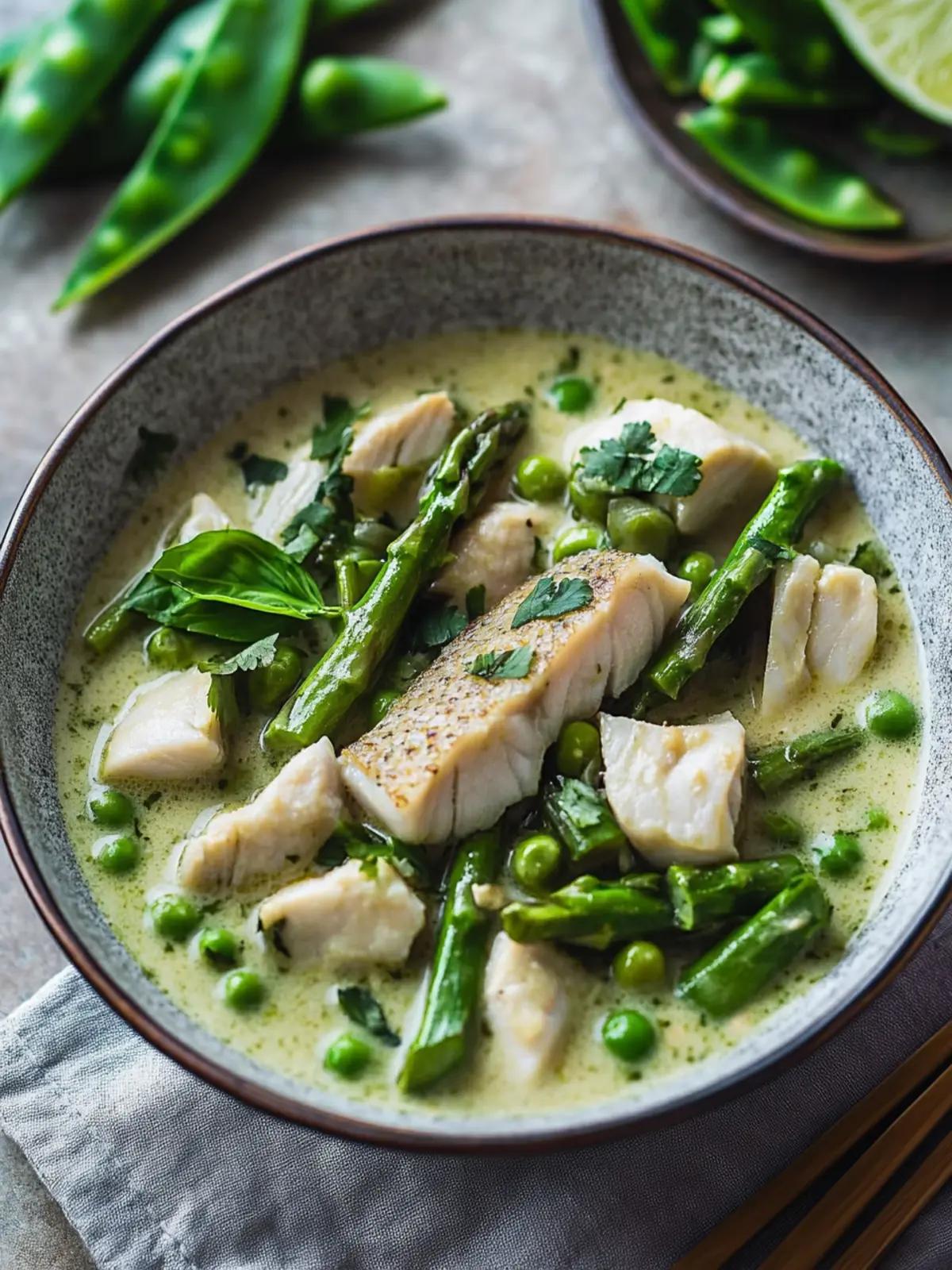 Thai Fish Green Curry with Asparagus and Peas in 20 Minutes 2 Thai Fish Green Curry with Asparagus and Peas