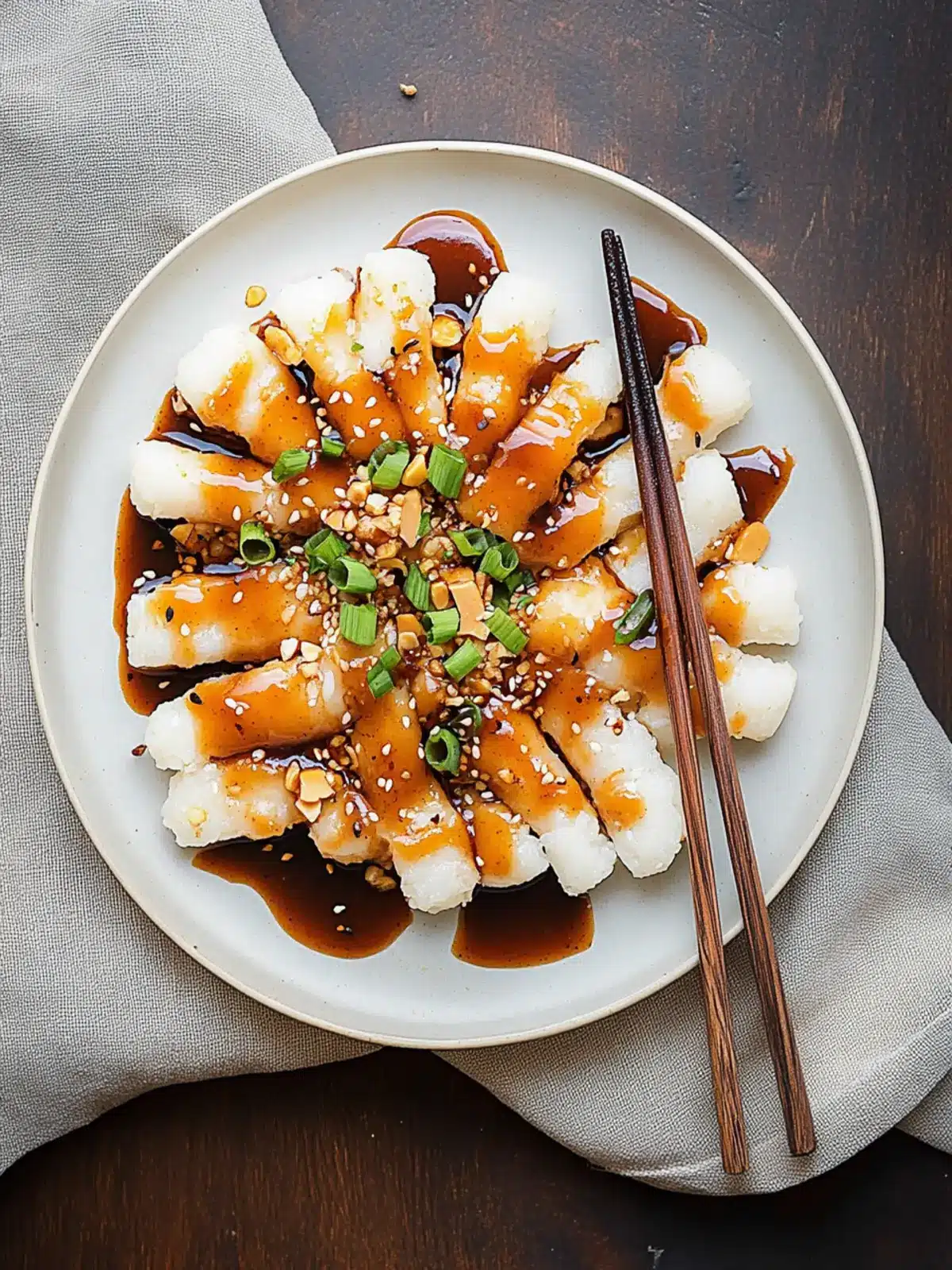 Savory Rice Cakes w/ Peanut Sauce & Hoisin in Minutes 2 Rice Cakes w/ Peanut Sauce & Hoisin