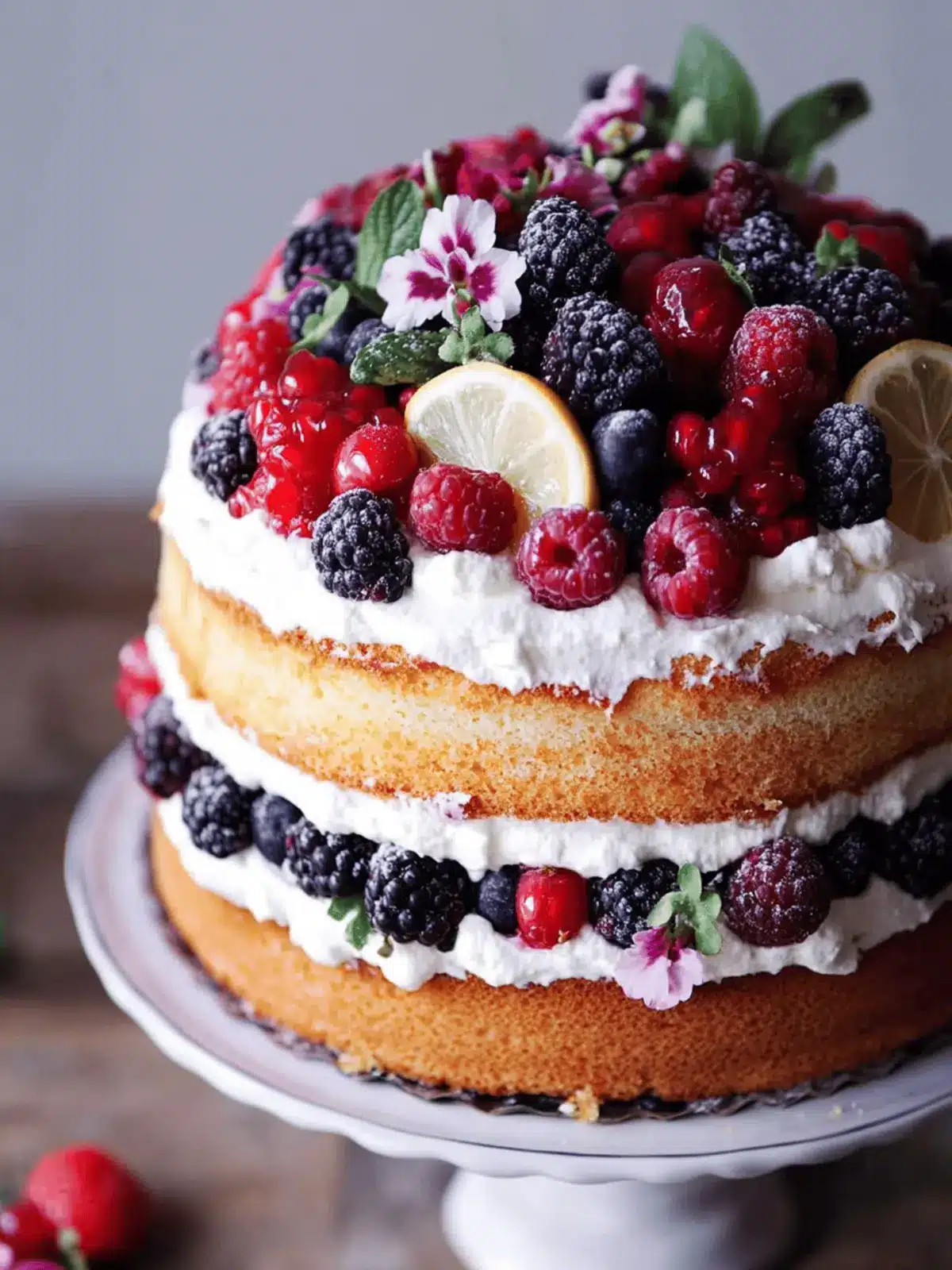 Delicious Lemon Layer Cake with Fresh Berries for Celebrations 2 Lemon Layer Cake with Fresh Berries
