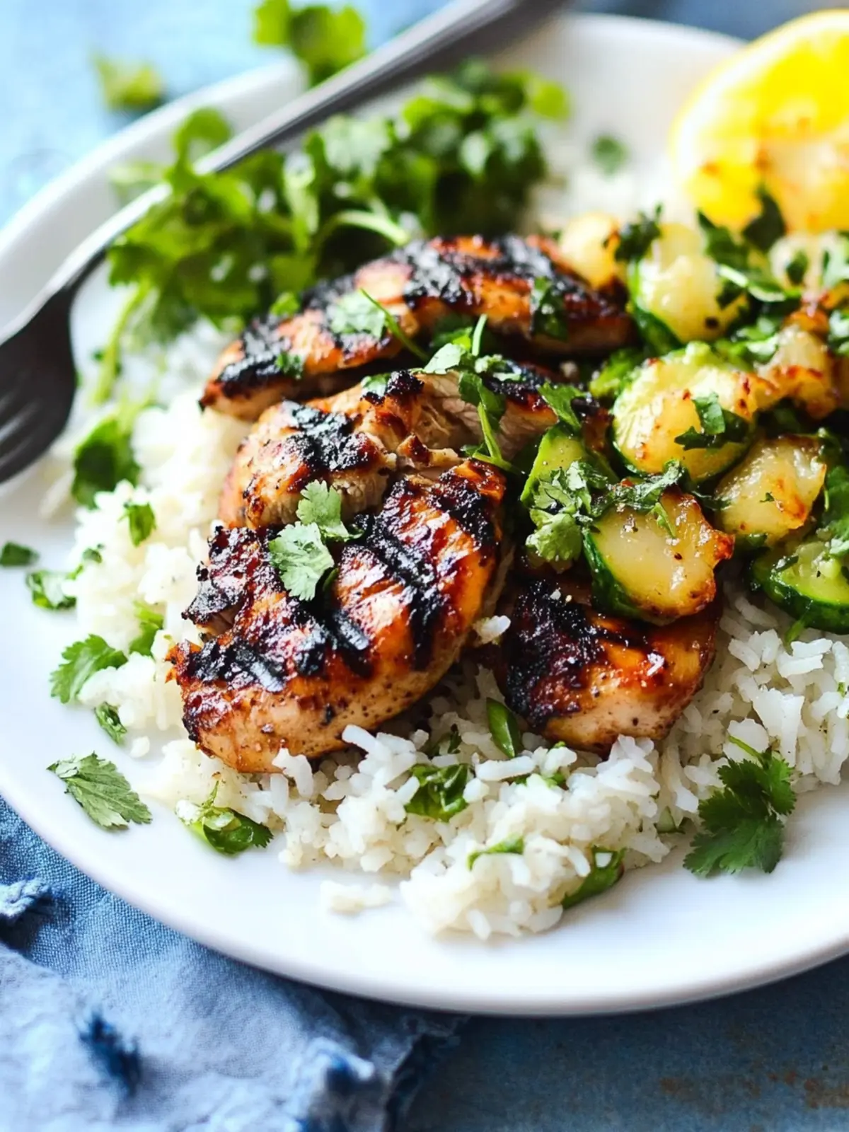 Grilled Hawaiian Chicken with Coconut-Cilantro Rice Bliss 4 Grilled Hawaiian Chicken with Coconut-Cilantro Rice
