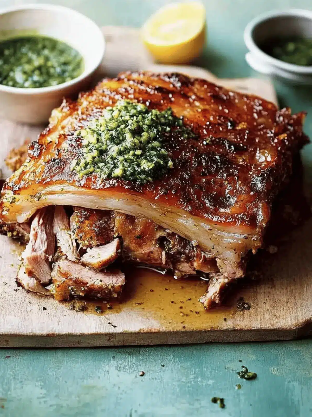 Savory Slow-Roast Fennel and Coriander Pork Belly Delight 2 Slow-Roast Fennel And Coriander Pork Belly With Salsa Verde