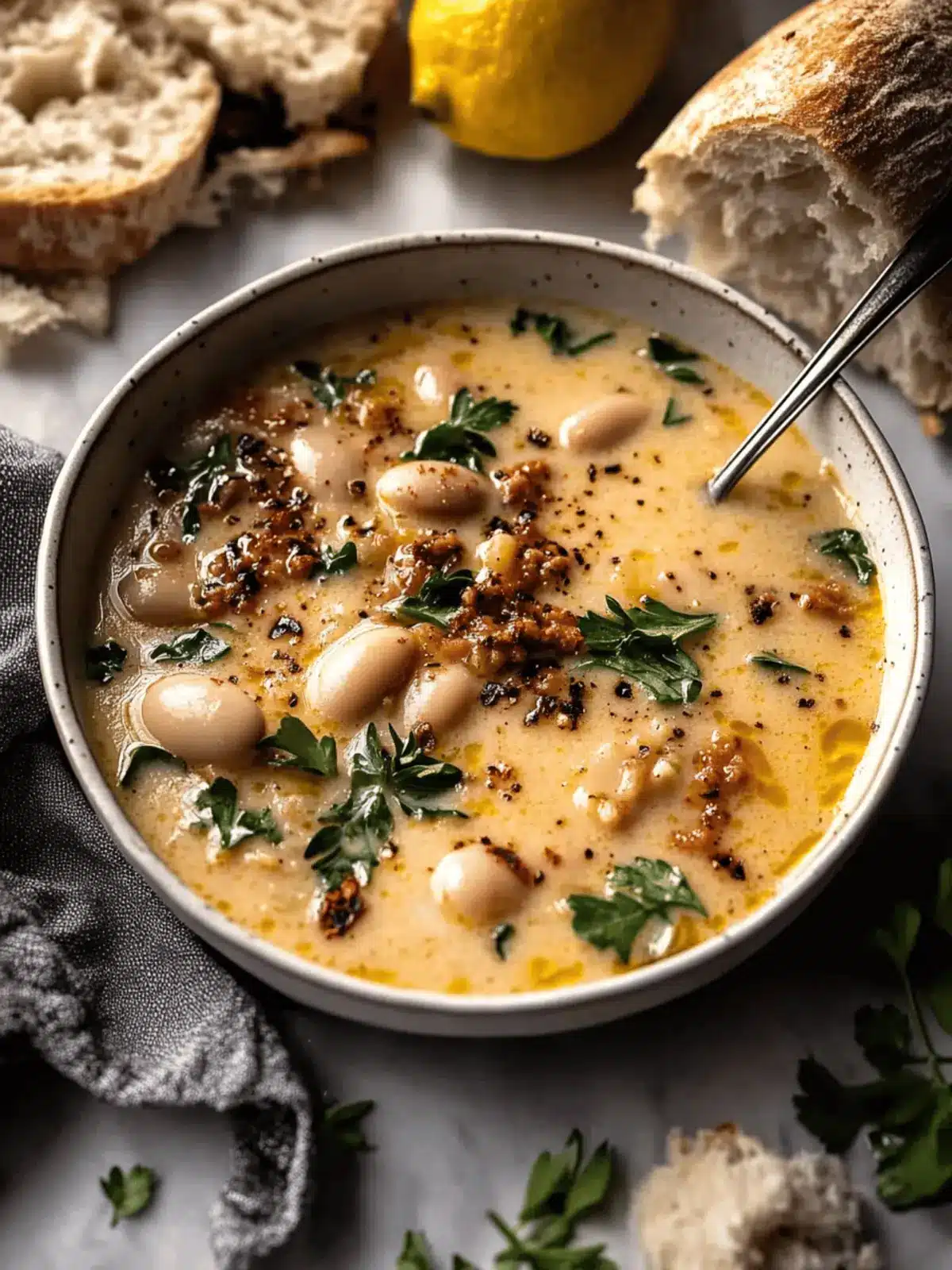Creamy Tuscan White Bean Lemon Soup for Cozy Nights In 2 Creamy Tuscan White Bean Lemon Soup for Cozy Nights In