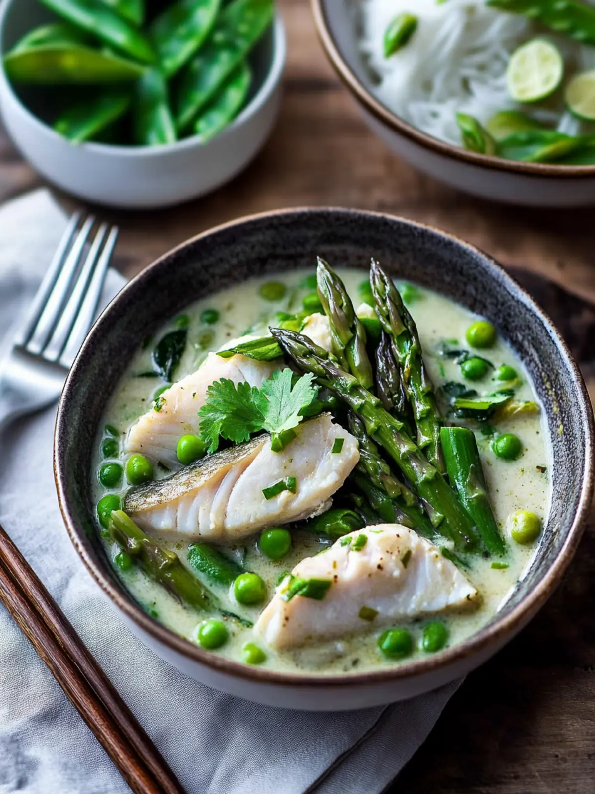 Thai Fish Green Curry with Asparagus and Peas in 20 Minutes 4 Thai Fish Green Curry with Asparagus and Peas