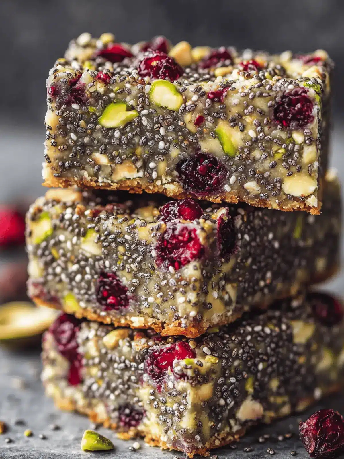 Pistachio Cranberry Chia Bars for Ultimate No-Bake Bliss 4 Pistachio Cranberry Chia Bars