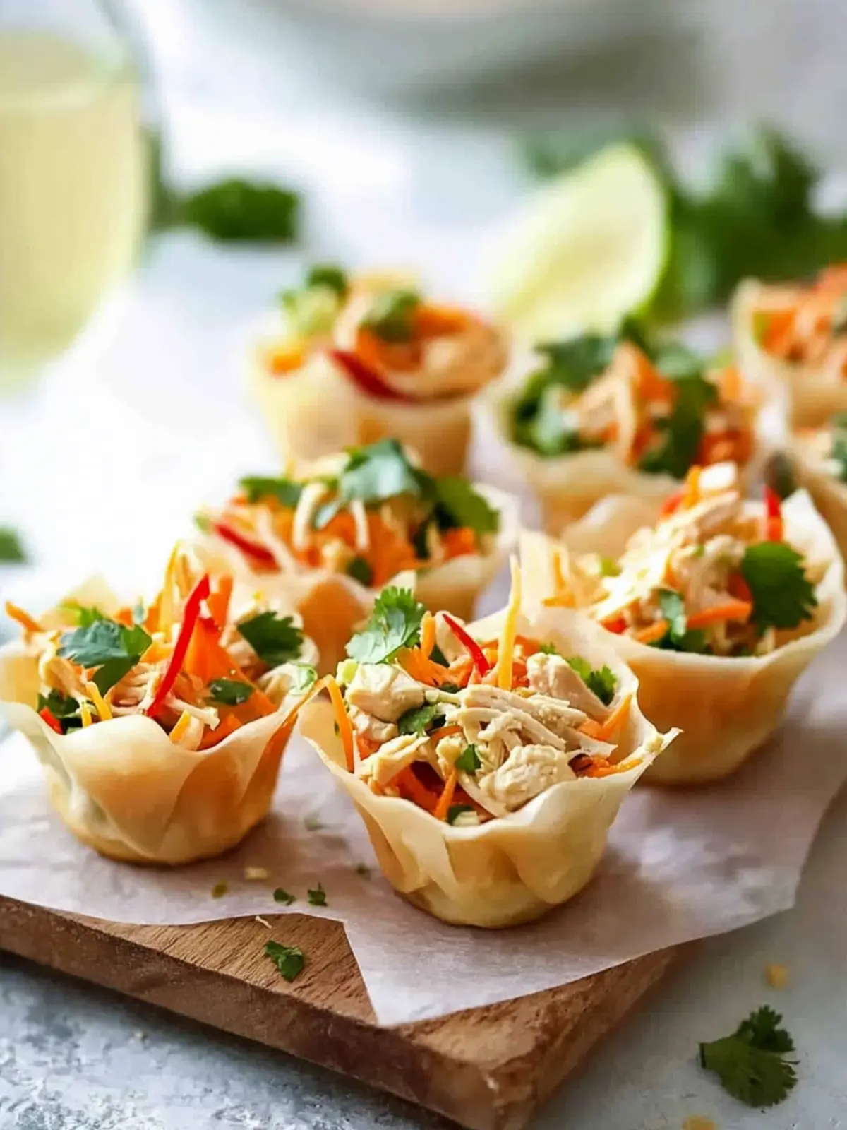 Thai Chicken Salad Wonton Cups That Will Wow Your Guests 3 Thai Chicken Salad Wonton Cups