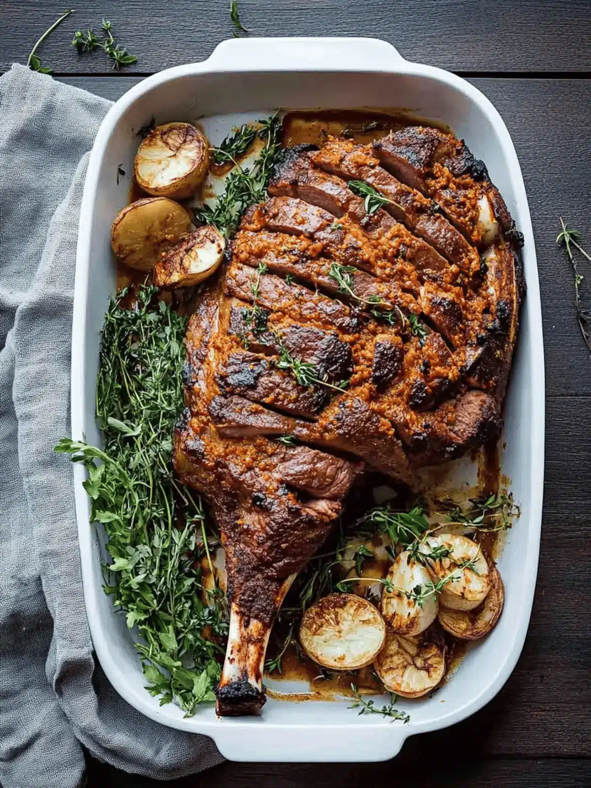 Harissa Yogurt Crust Leg of Lamb for Flavorful Feasts 2 Leg of Lamb with Harissa Yogurt Crust