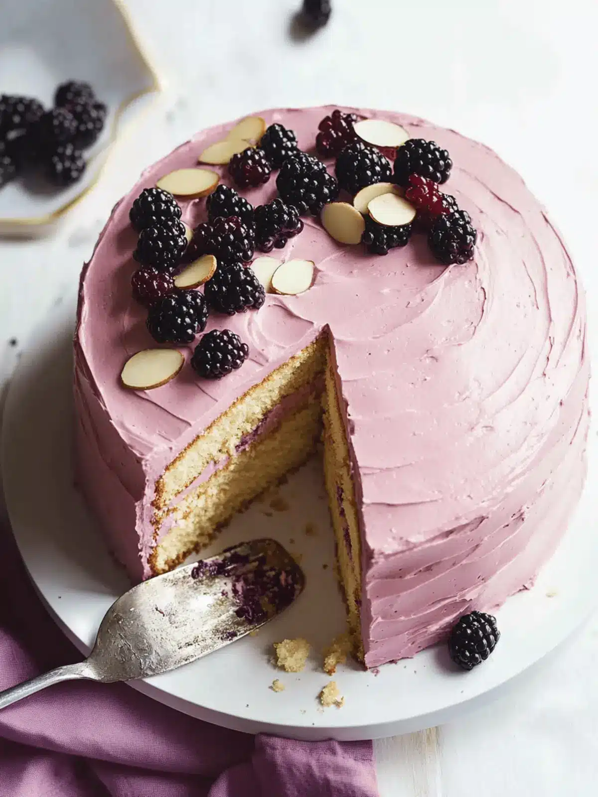 Irresistible Almond Layer Cake with Blackberry Buttercream Delight 2 Almond Layer Cake with Blackberry Buttercream